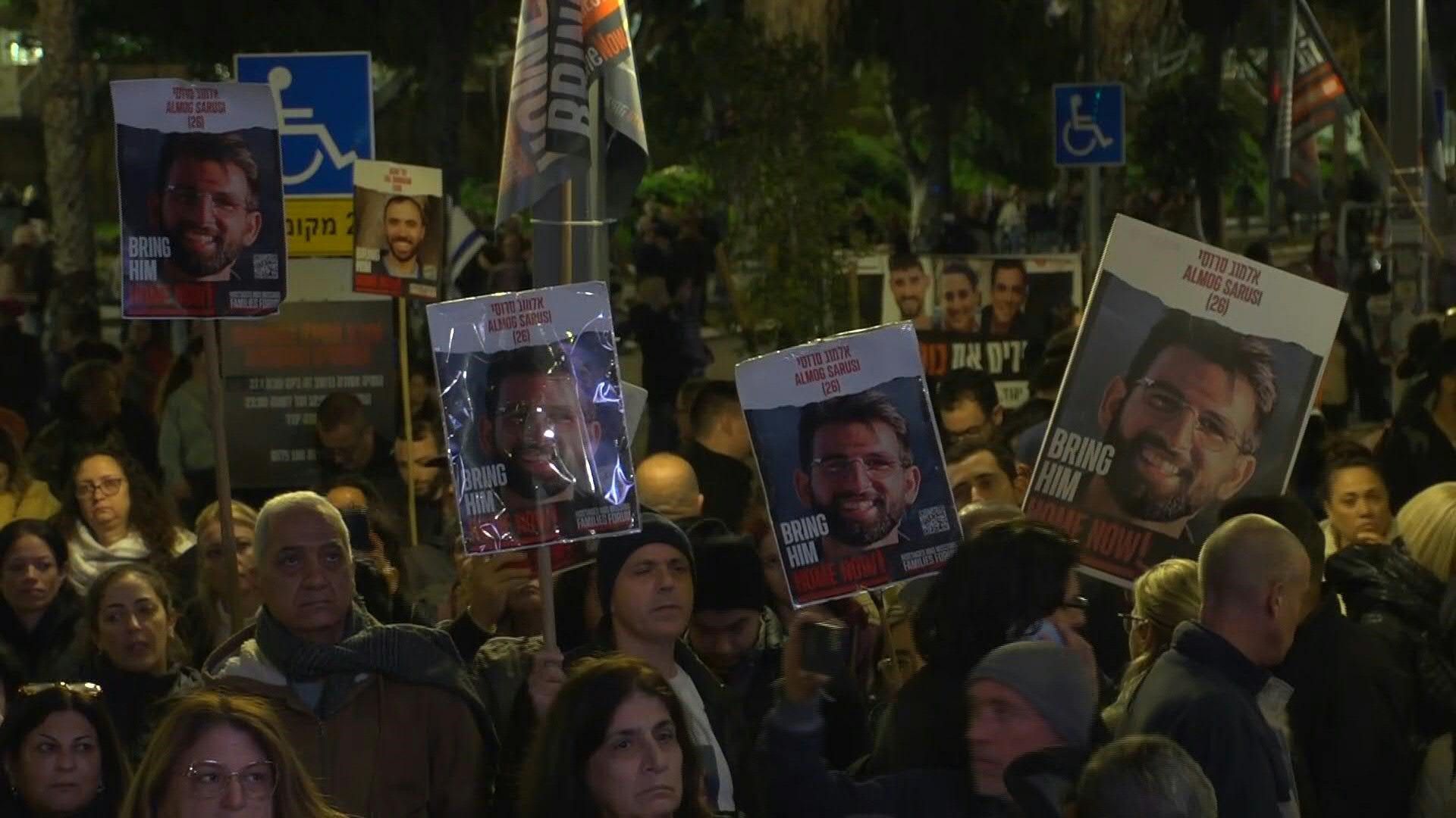 Israelis in Tel Aviv hold rally in support of hostages