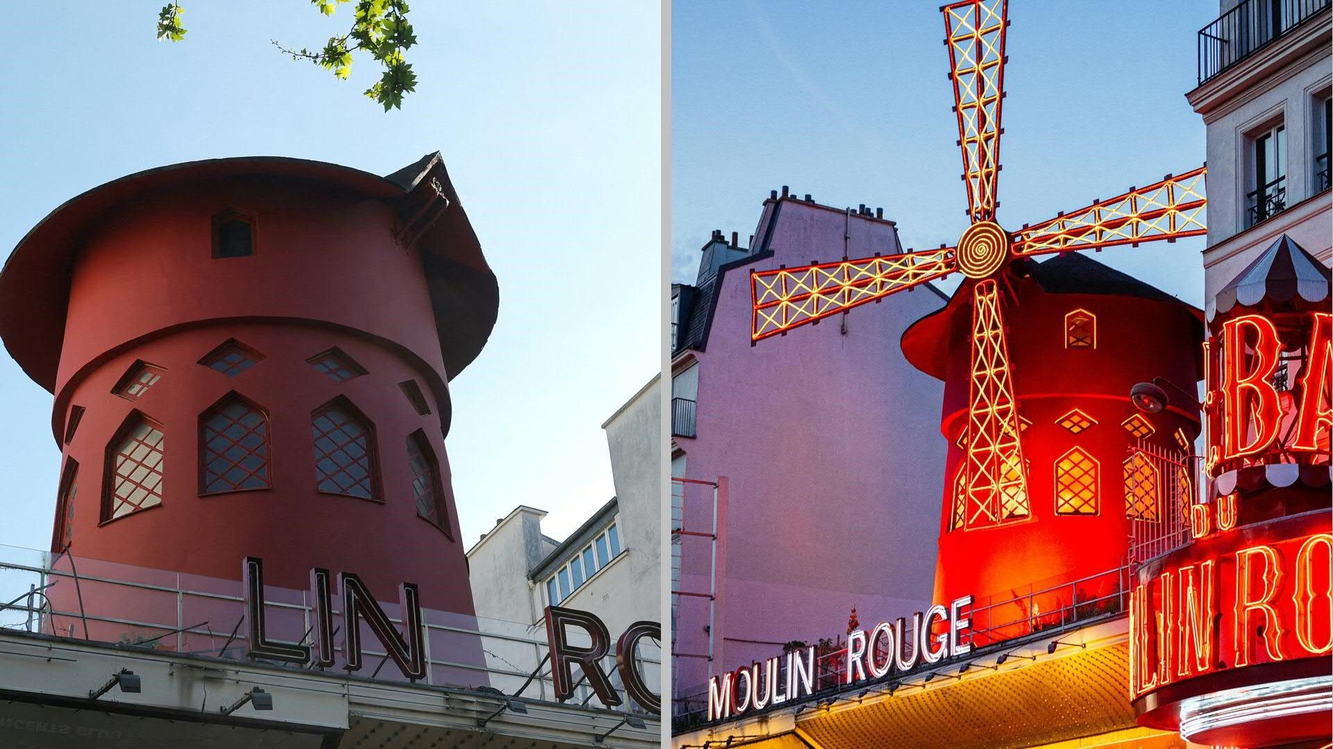 Windmühlenflügel am Pariser Wahrzeichen Moulin Rouge abgestürzt