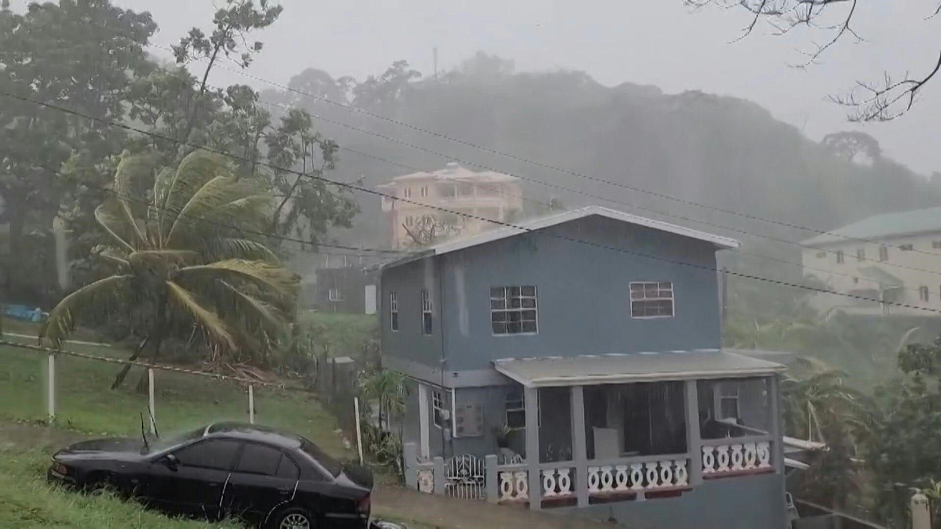 Powerful Hurricane Beryl drenches Grenada