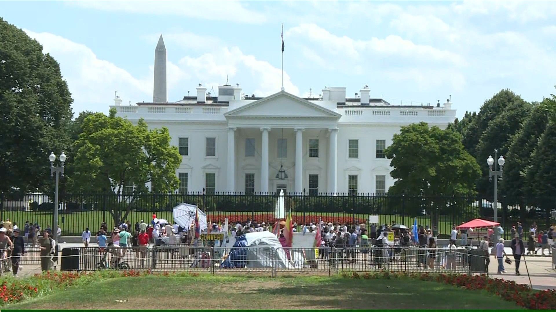 Images of the White House after Biden's announcement to quit race