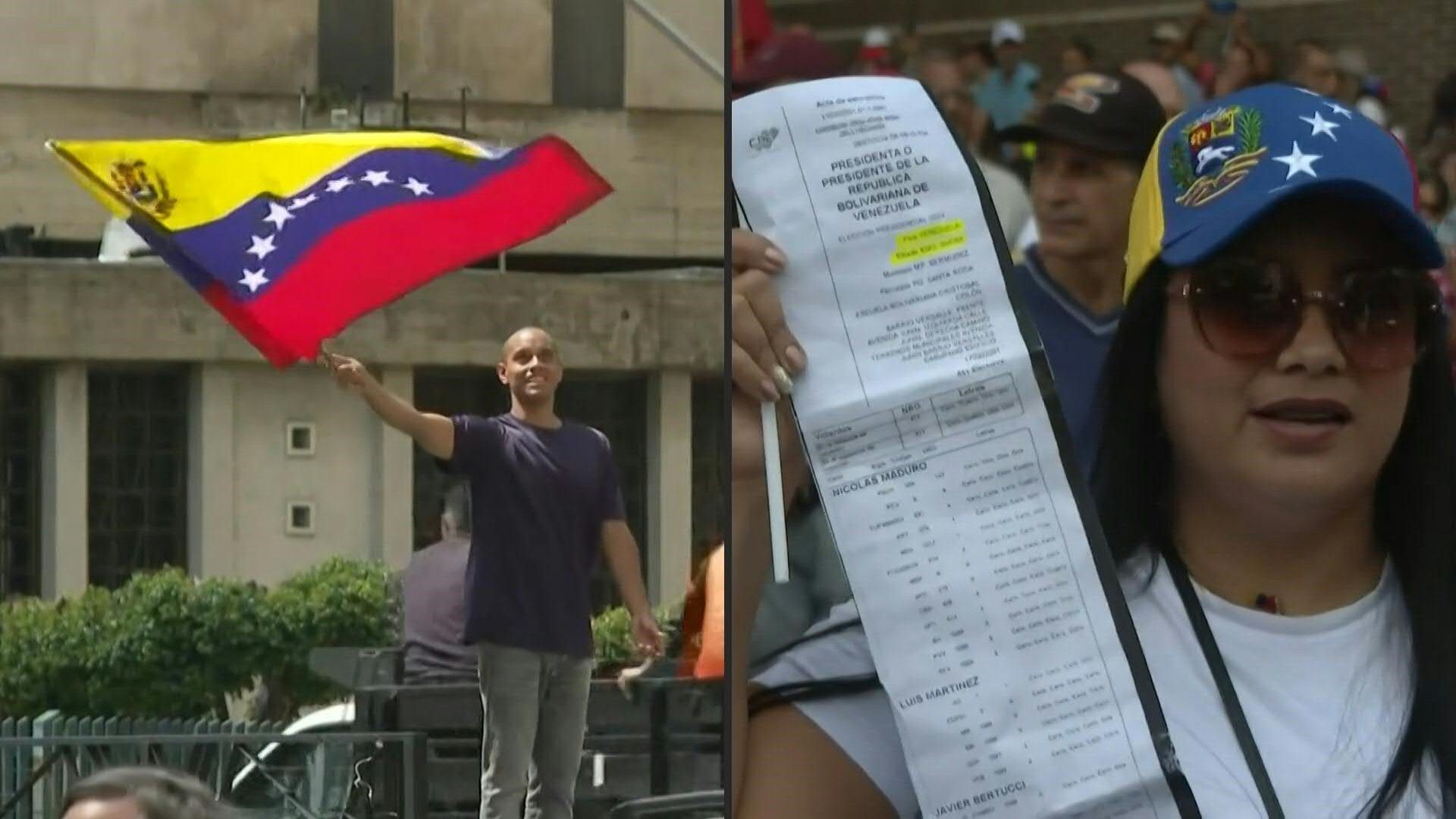 Opposition supporters to Venezuela's Maduro gather to defend claimed electoral victory