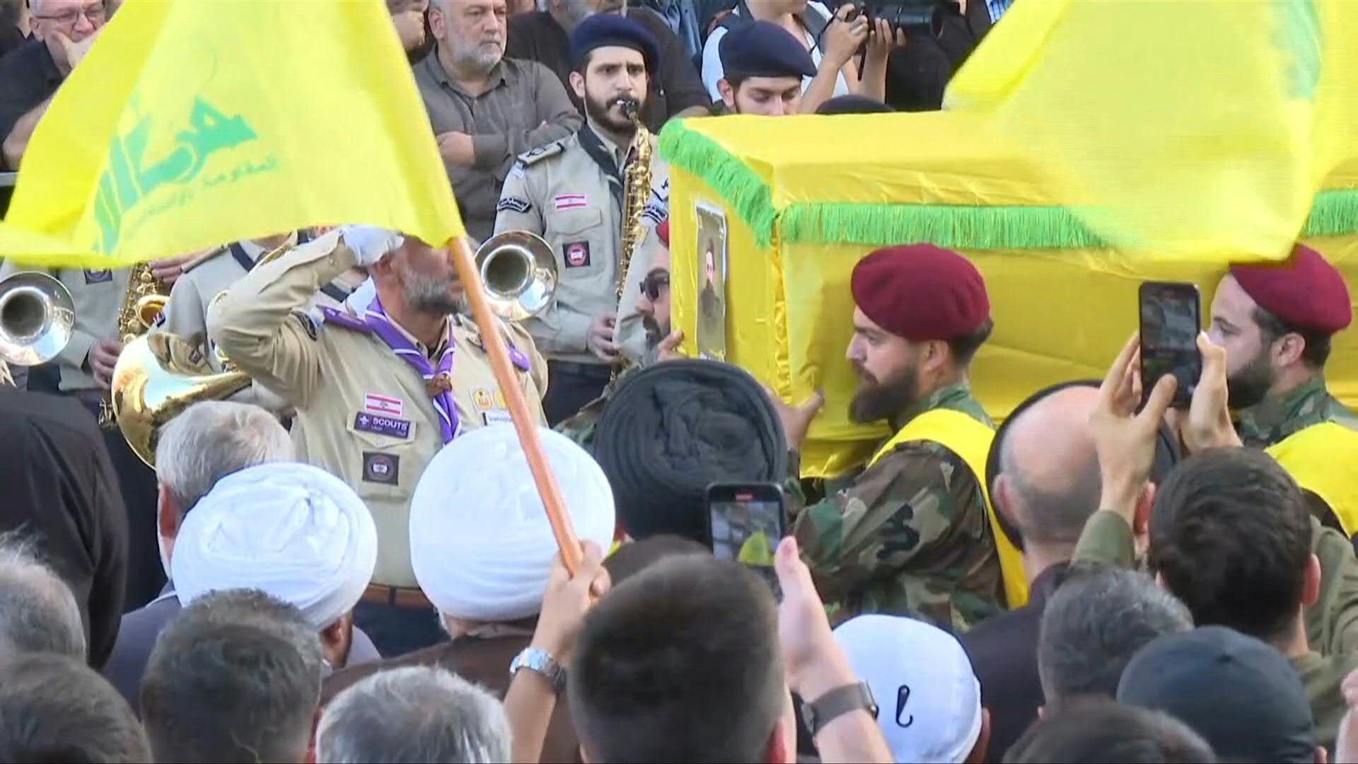 Funeral for Hezbollah fighters killed in Israeli strike on Beirut's southern suburbs