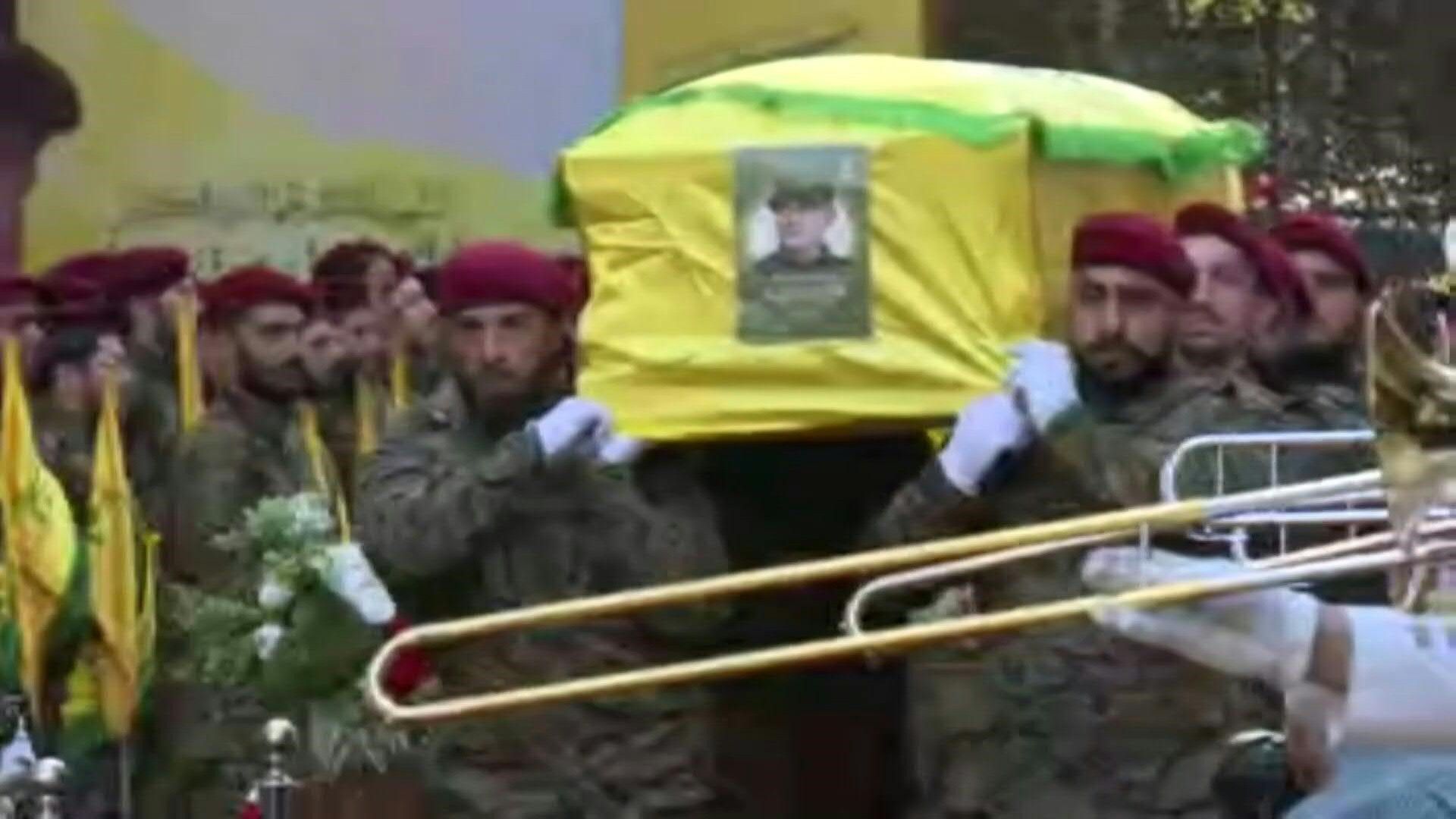 Funeral of Hezbollah commander killed in Israeli strike on Beirut suburbs