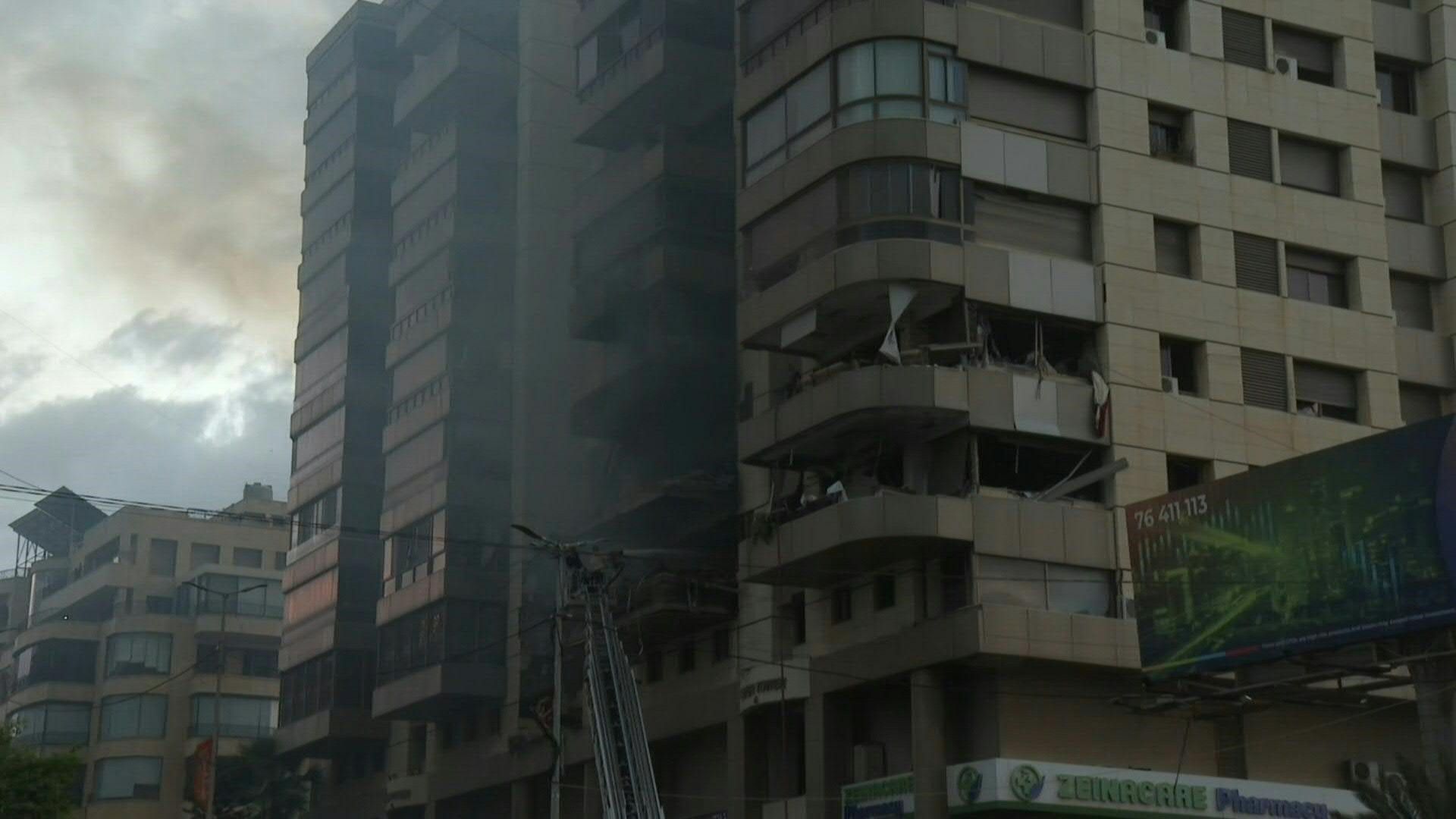 Aftermath of Israeli strike on Beirut's southern suburbs
