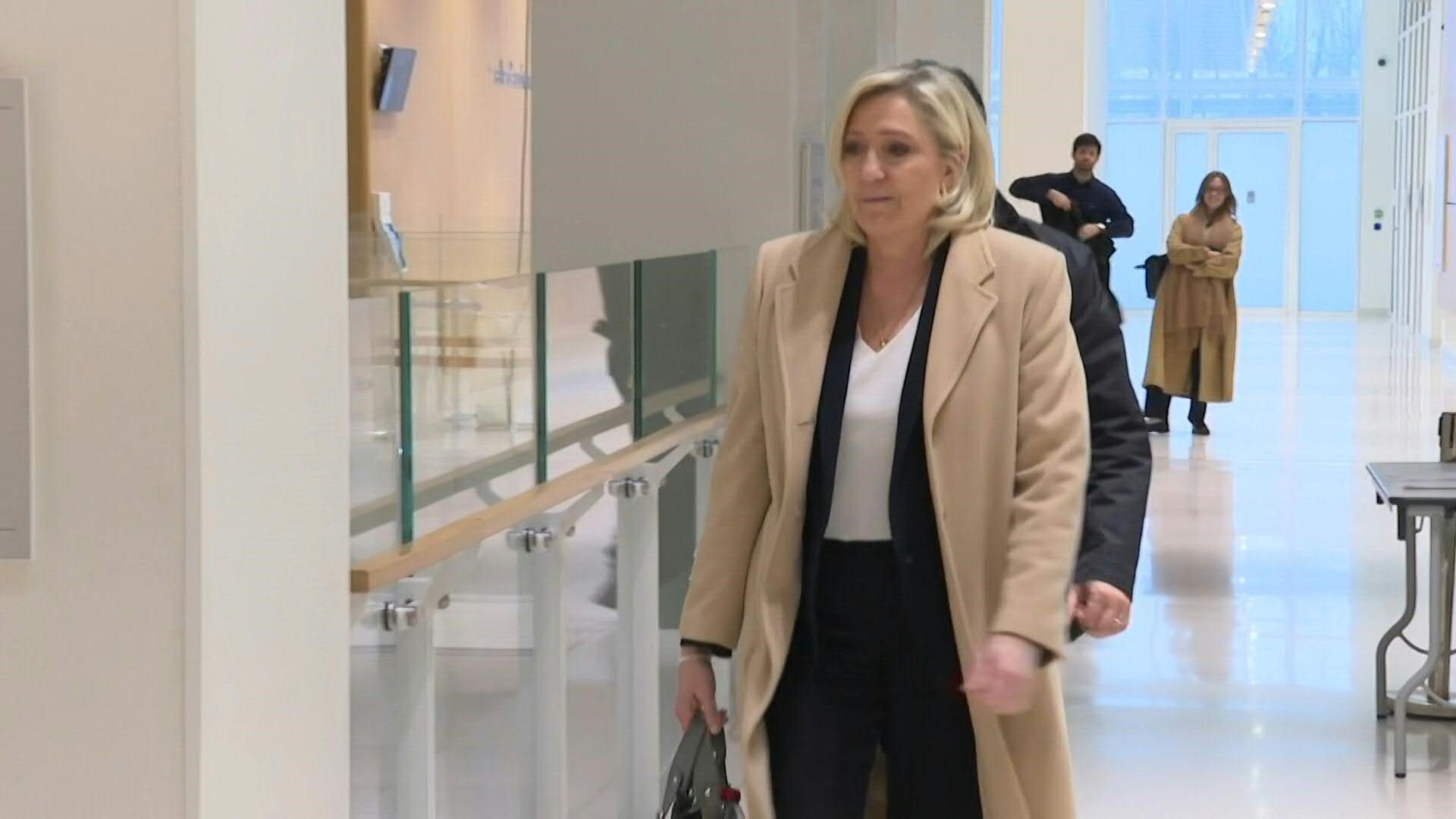 France's Le Pen arrives in court for defence arguments in fake jobs trial