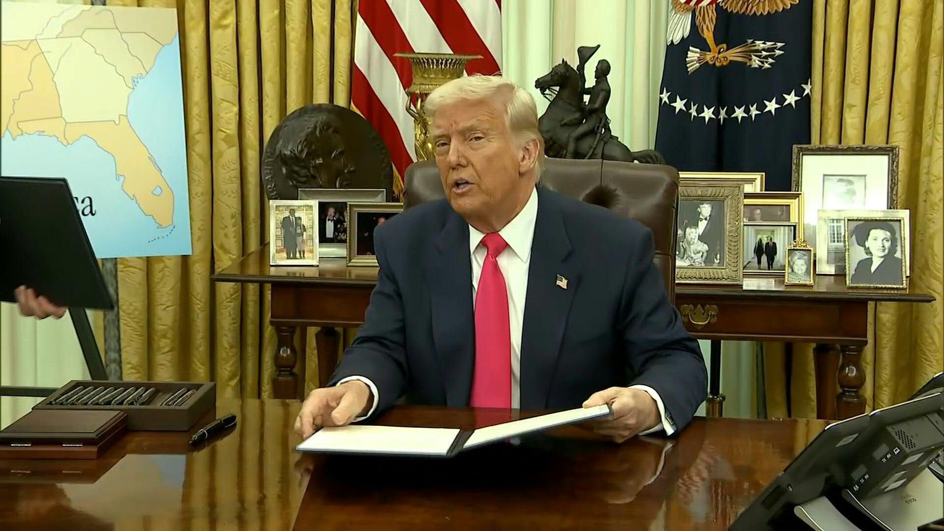 Trump says markets dive not behind his reversal on tariffs