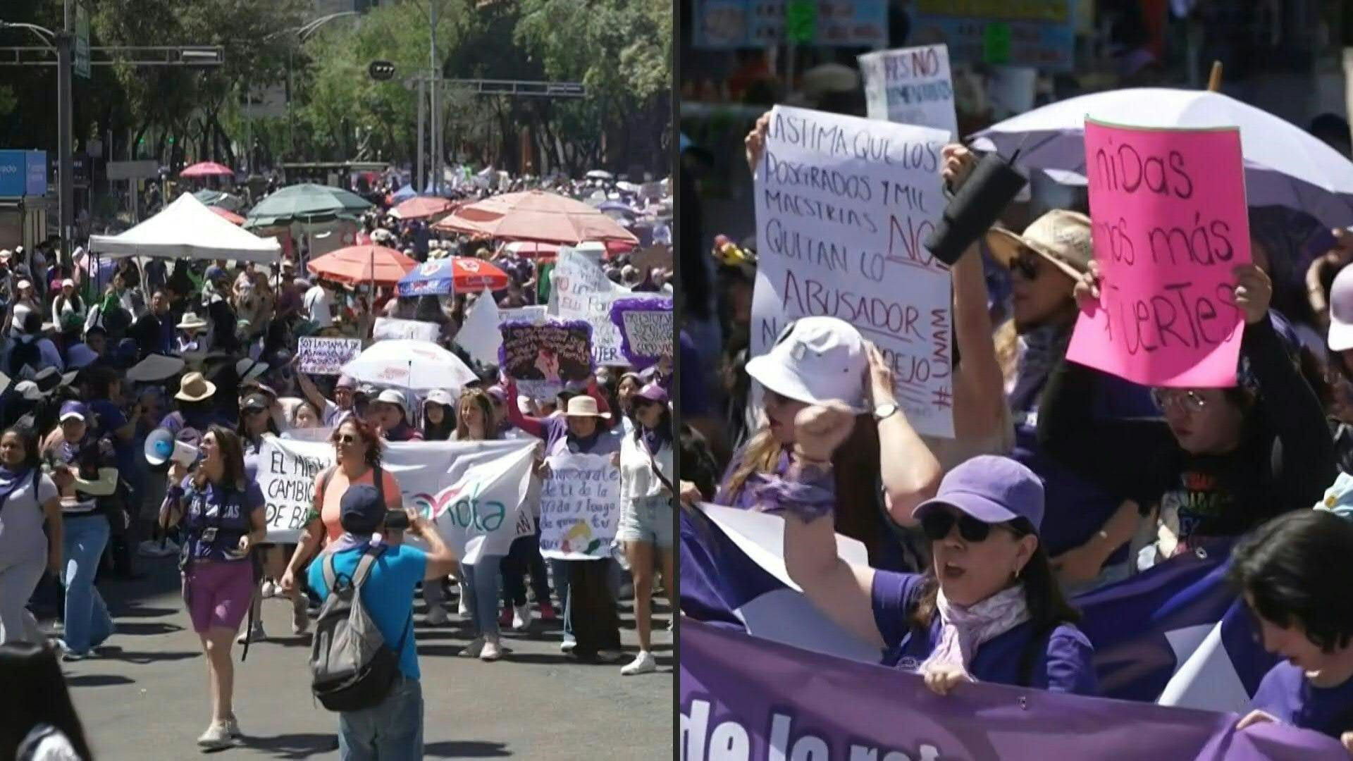 Thousands rally in Mexico City to celebrate International Women's Day