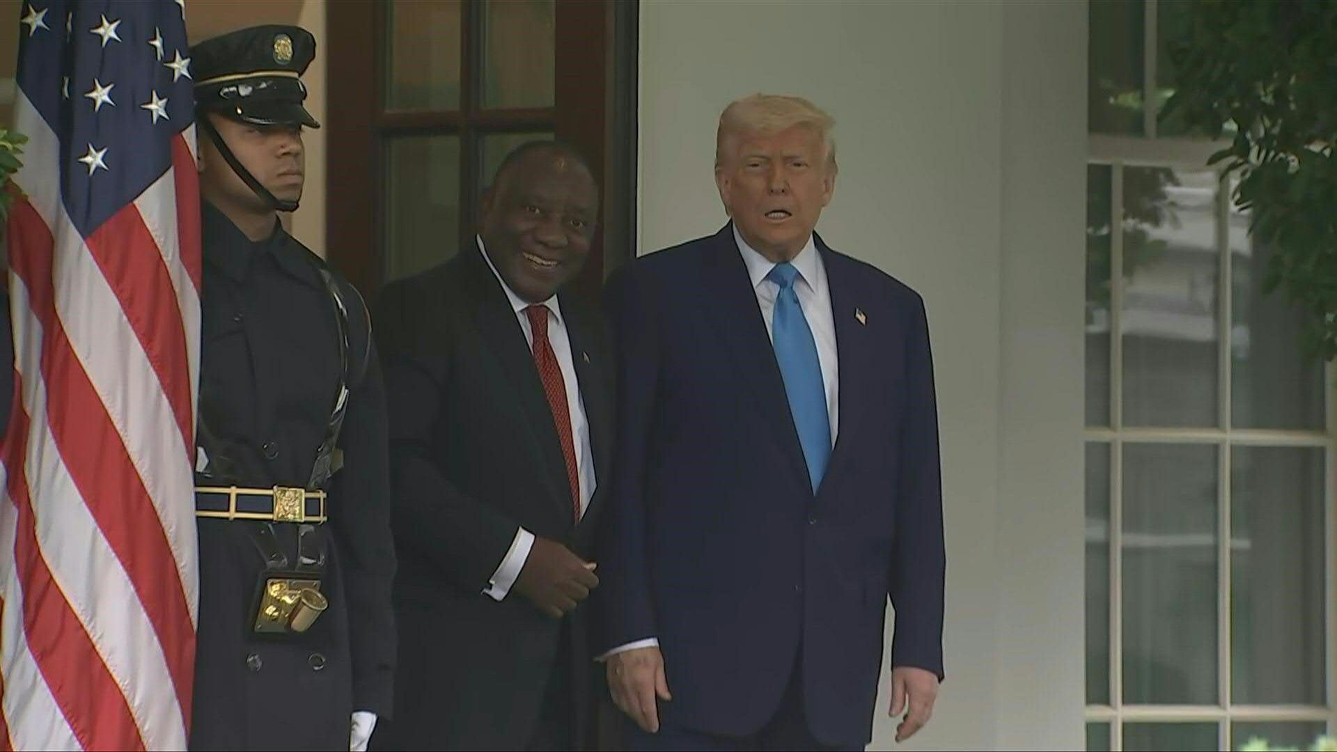 Video: South African President Ramaphosa arrives at the White House