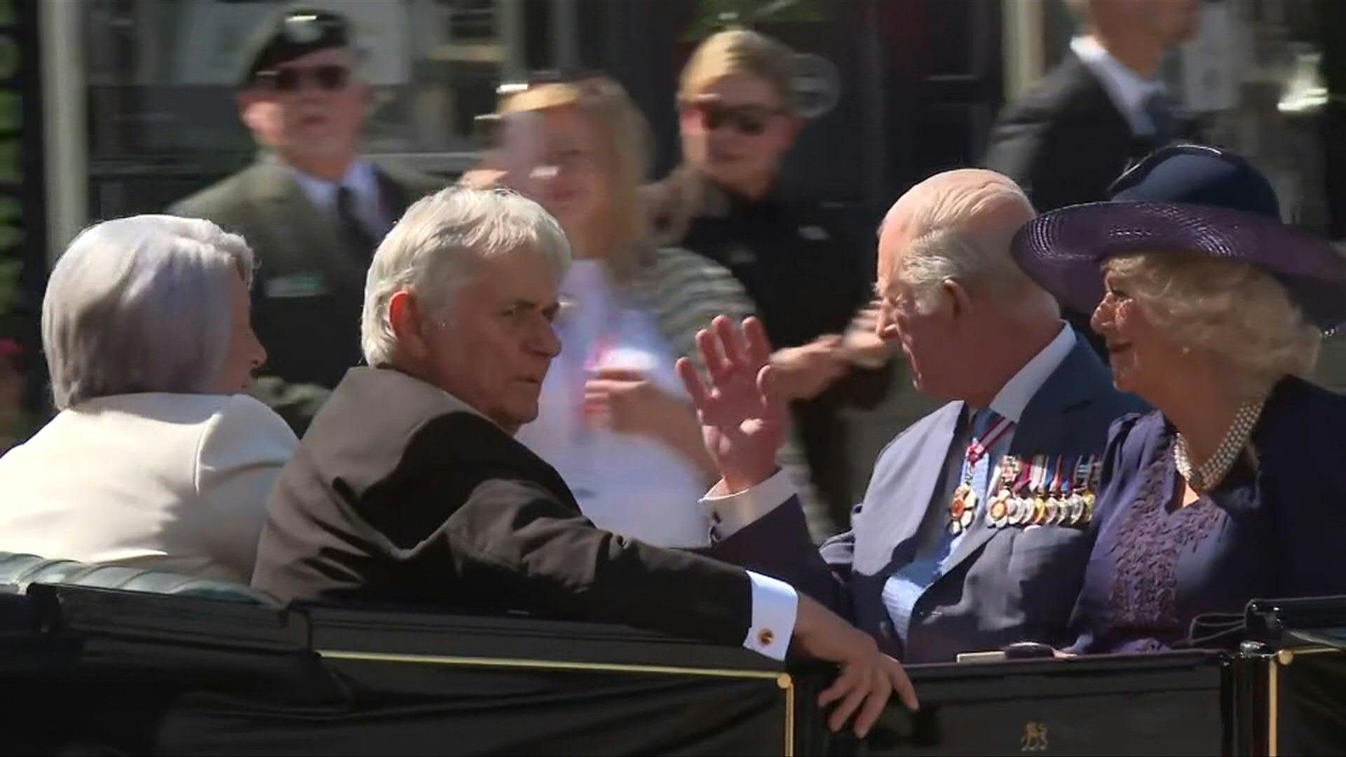 King Charles III and Queen Camilla arrive by carriage at Canada's Senate