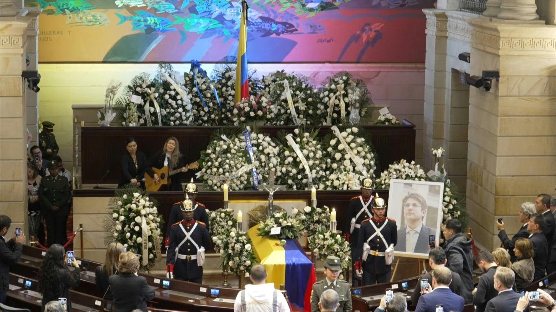 Colombians pay their respects to presidential hopeful Miguel Uribe