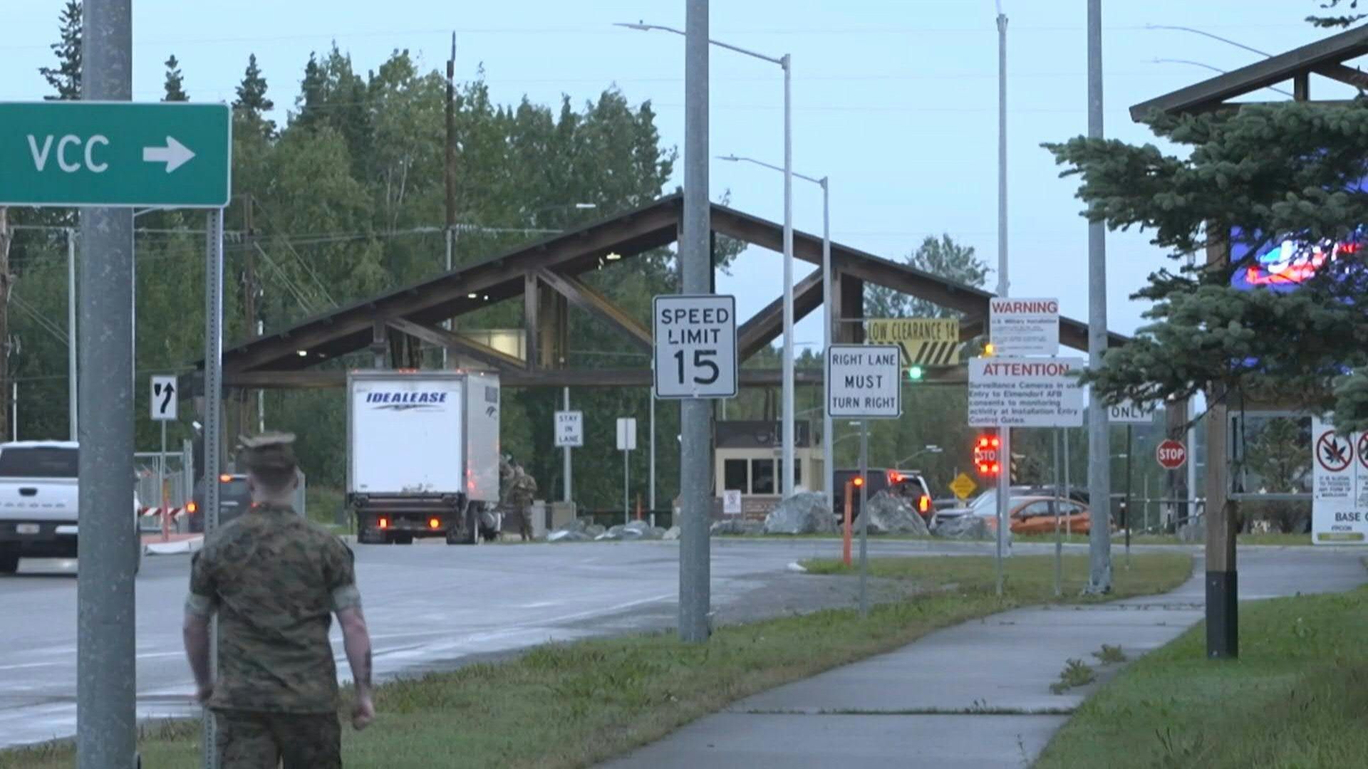 Video: Daytime view of Joint Base Elmendorf-Richardson on day of Trump-Putin Alaska summit