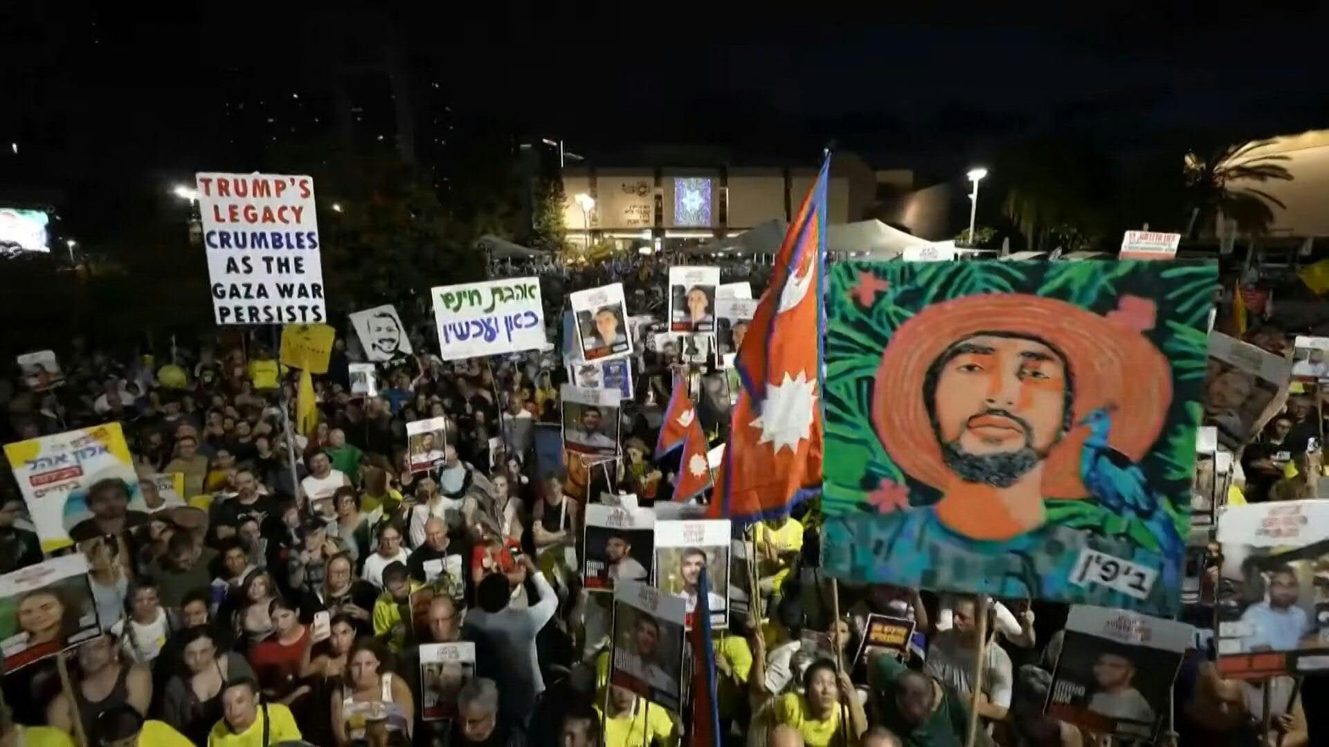 Israelis rally in Tel Aviv for release of hostages in Gaza