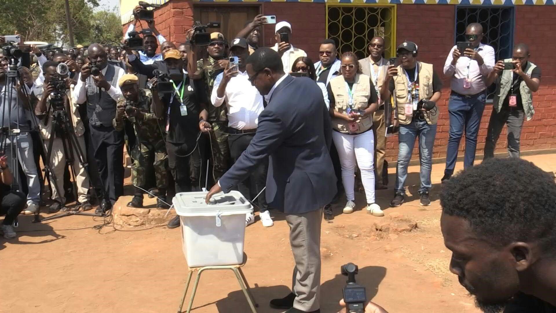 Incumbent Malawi President Chakwera votes in general election