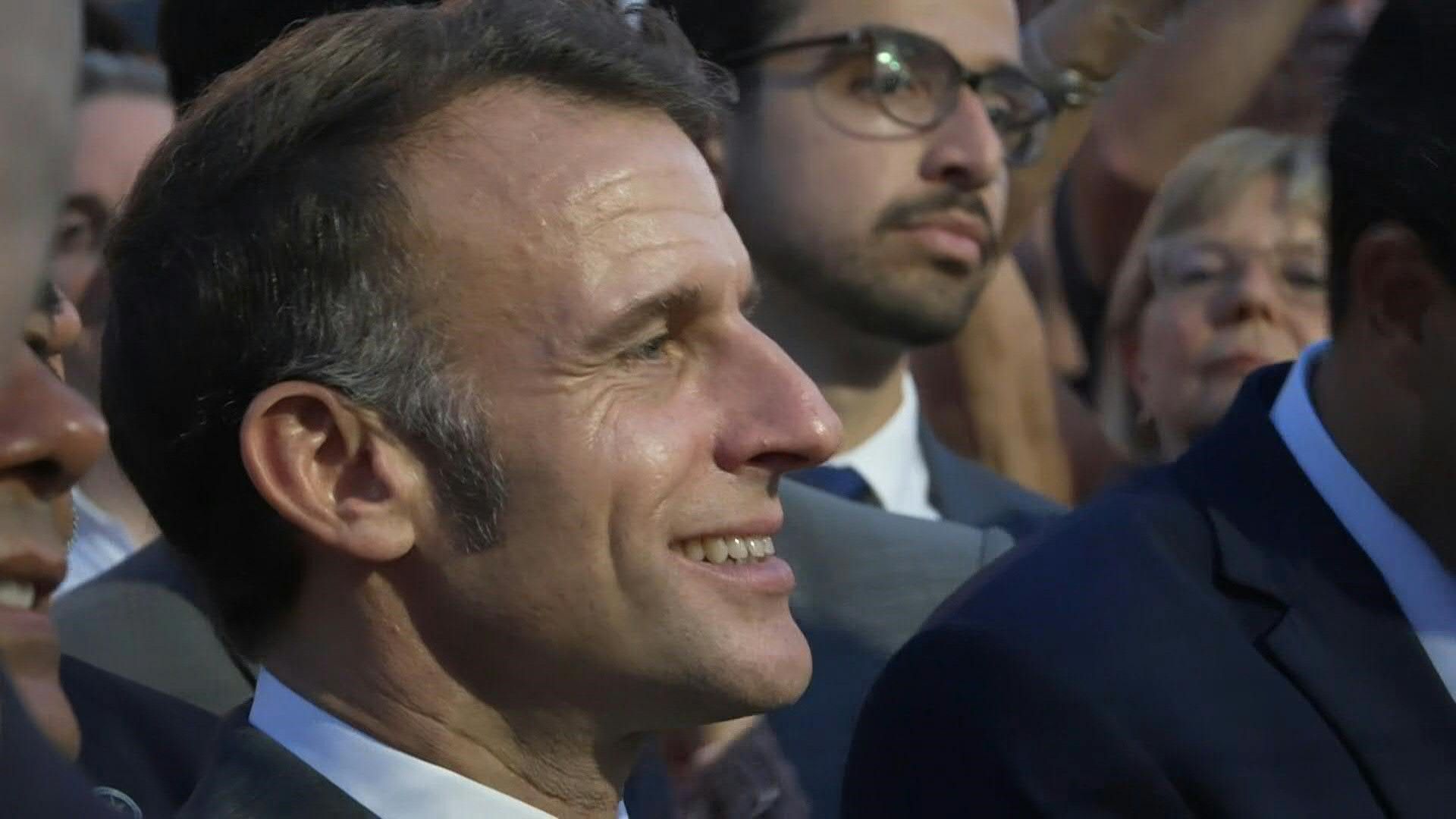 France's Macron arrives to visit the Benin Cultural House in the Brazilian city of Salvador