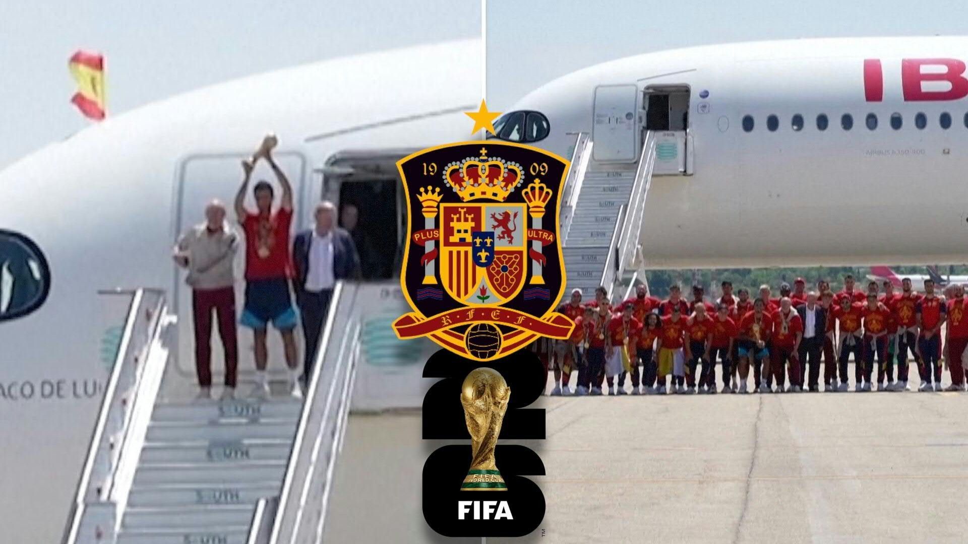 Video: Mit Verspätung: Spaniens Siegerflieger ist gelandet