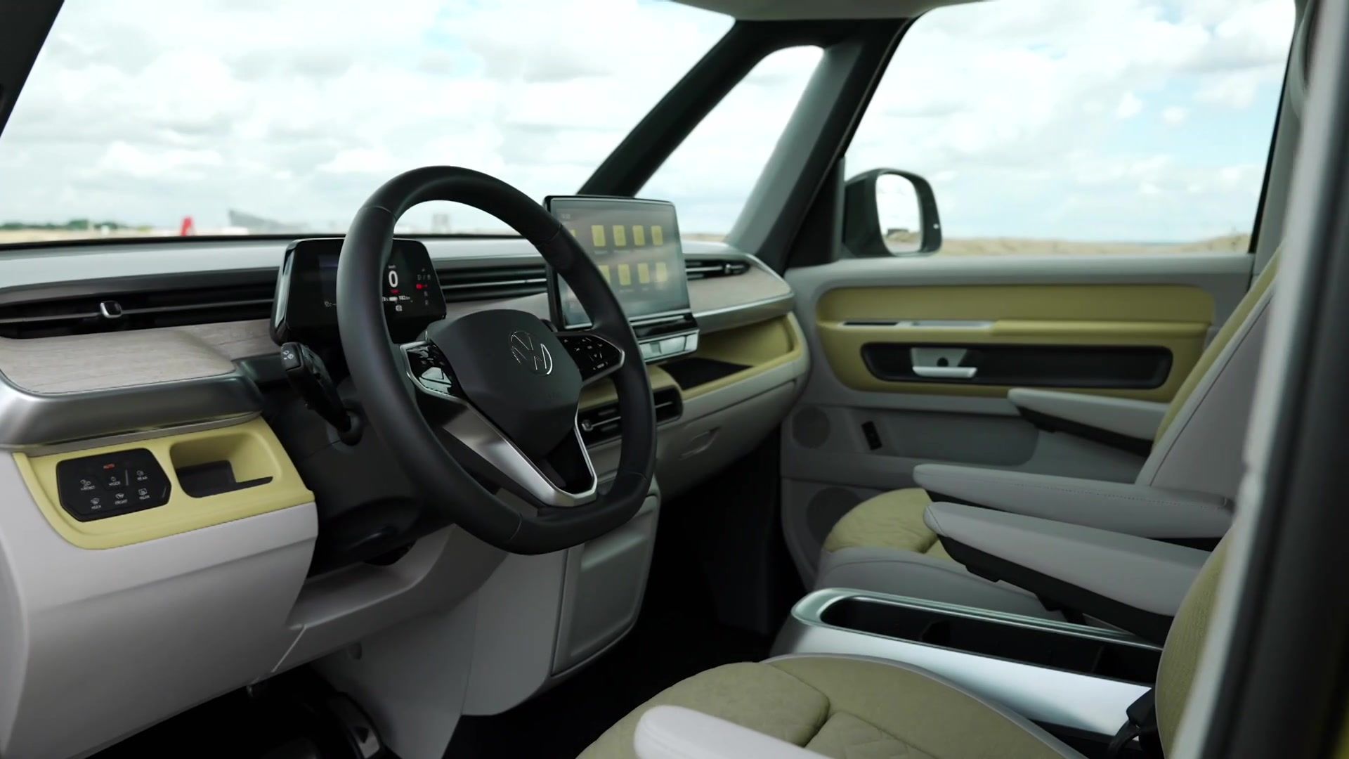 Volkswagen ID. Buzz Interior Design in Candy White and Lime Yellow