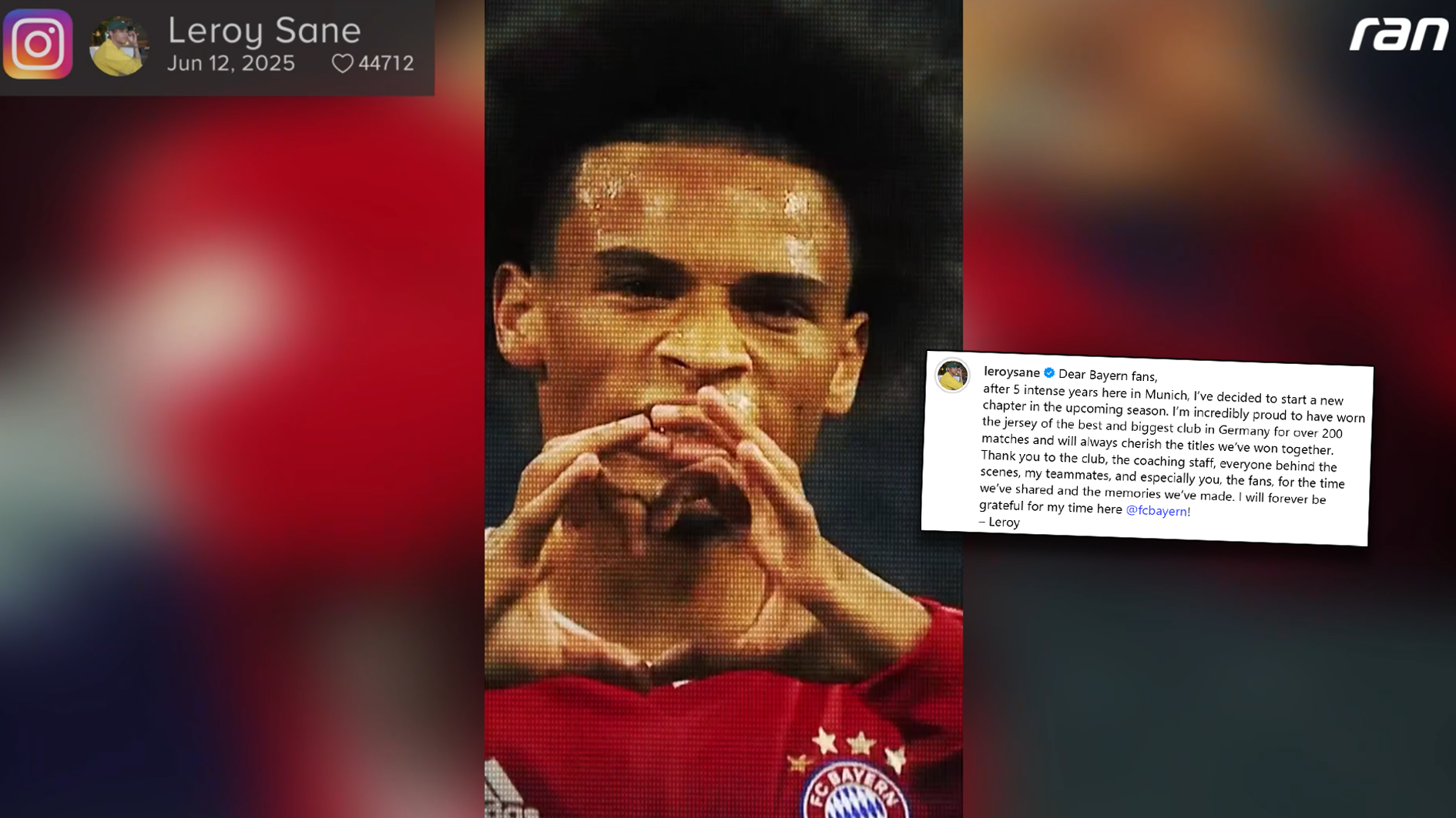 FC Bayern: This is how Leroy Sane says goodbye to the fans