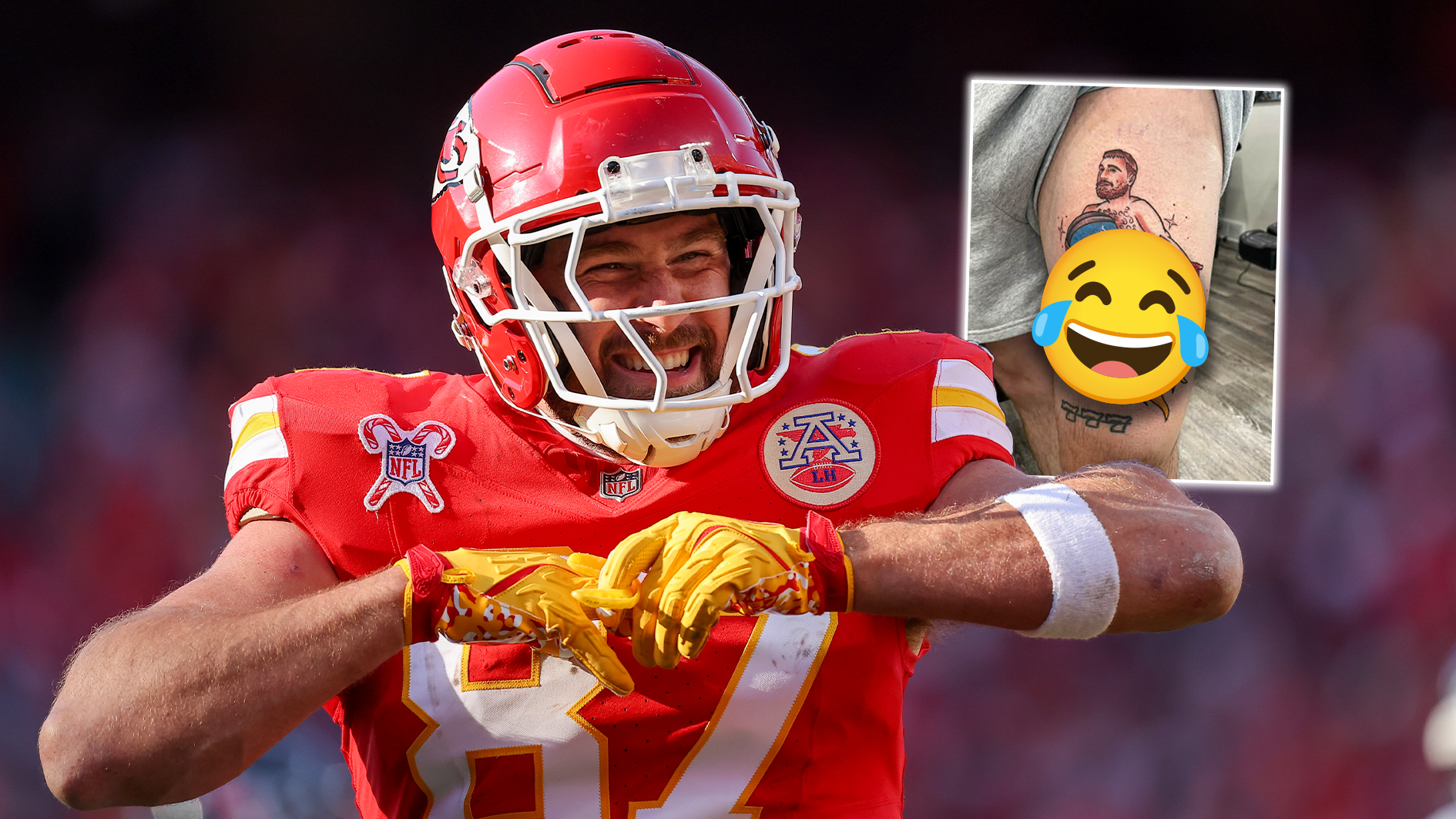 NFL: Travis Kelce geht viral! Fan lässt sich nackten Chiefs-Star tätowieren