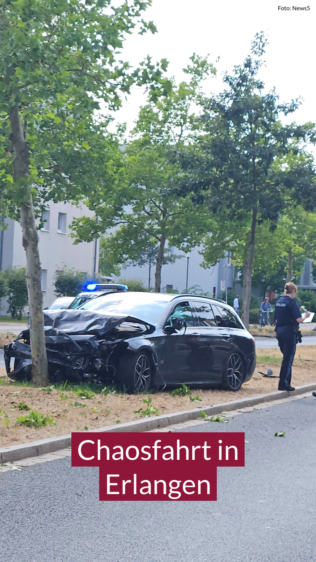 Video: Chaosfahrt: Unfall in Erlangen