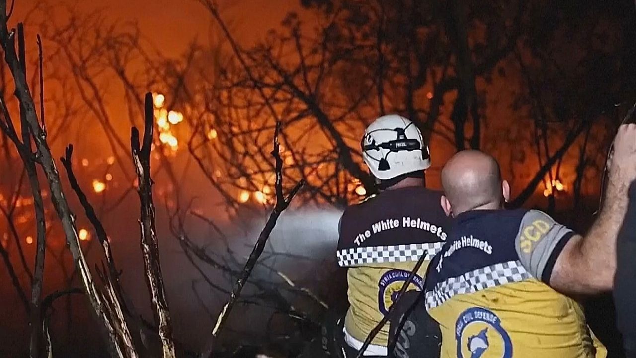 Video: Großflächige Waldbrände: Tausende Hektar im Nordwesten Syriens betroffen