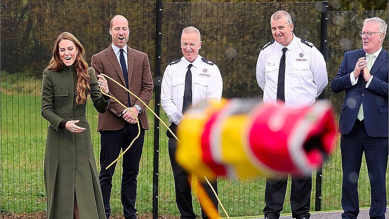 The Prince and Princess of Wales visit new fire training center in Northern Ireland