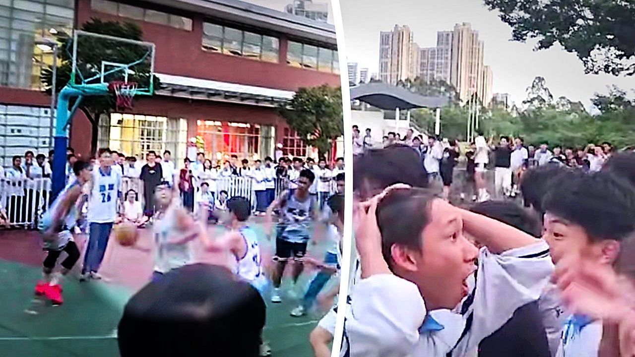 Unbelievable shot! Teen basketballer sinks deep three pointer during game