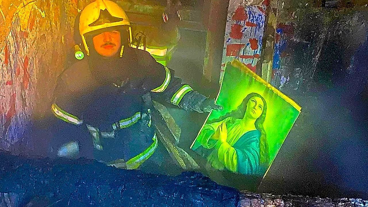Video: Virgin Mary icon found untouched after house fire in Serbia
