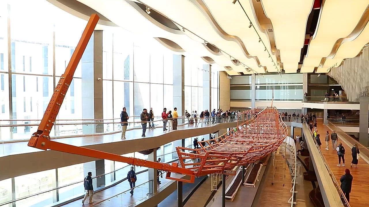 Video: Egypt: Khufu's second solar boat reassembled at Grand Egyptian Museum in Giza