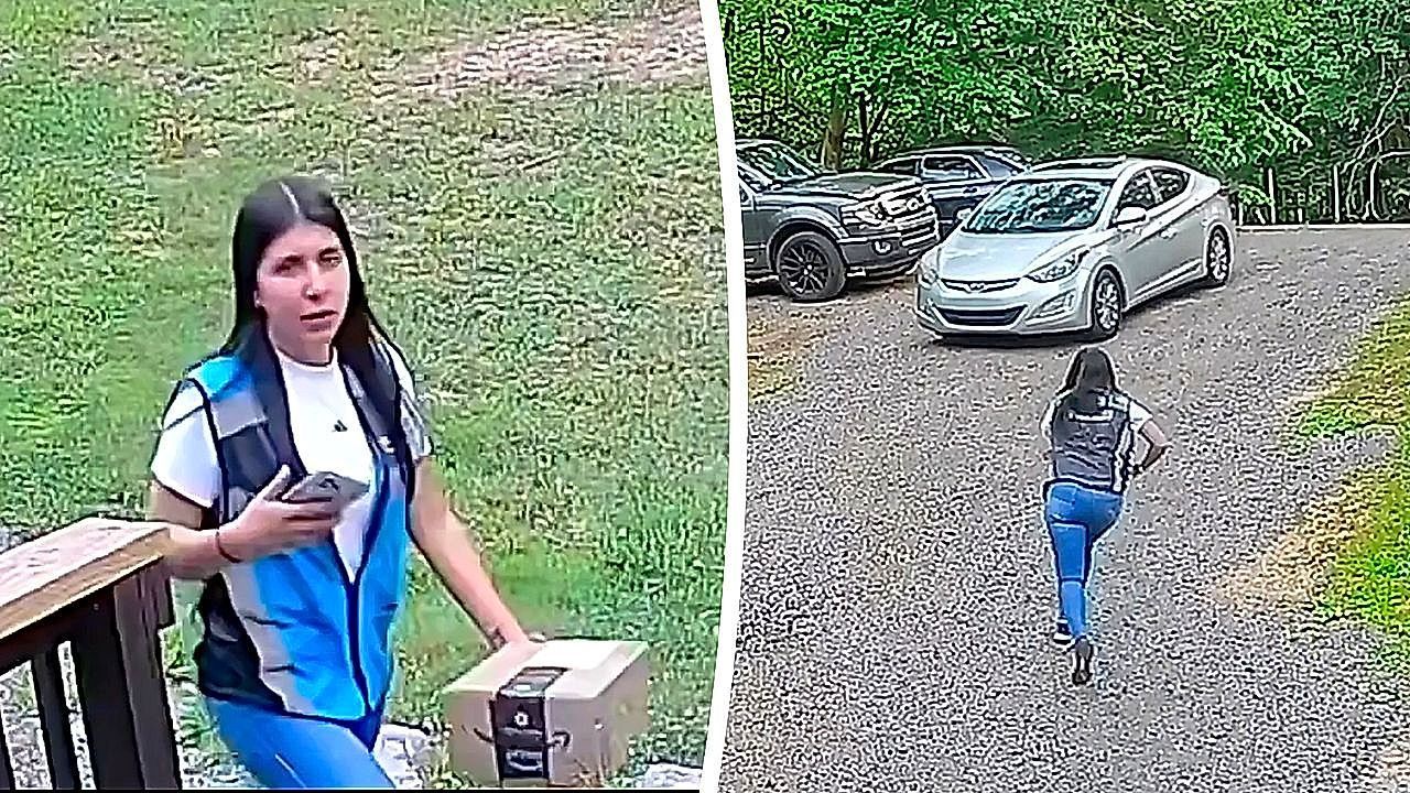 Video: Gang nicht eingelegt: Amazon-Fahrerin gibt Lieferung ab – dann rollt ihr Auto los
