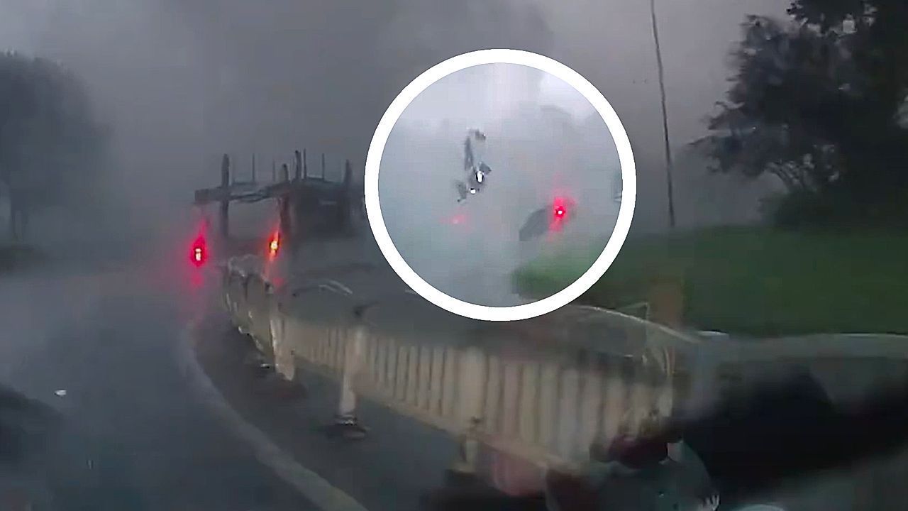 Video: Wie aus einem Katastrophenfilm: Wirbelsturm schleudert Auto in China durch die Luft