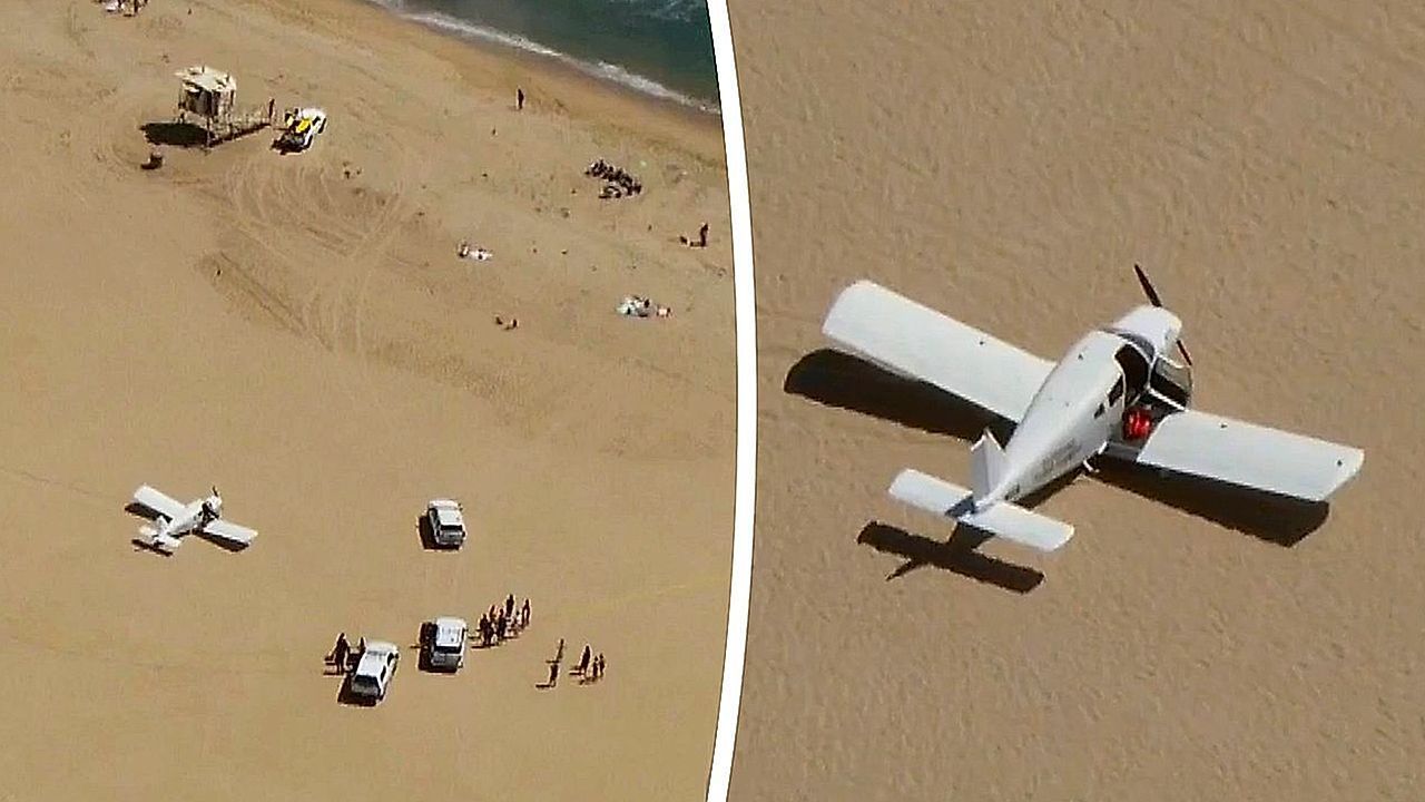 Motor-f-llt-aus-Kleinflugzeug-muss-auf-kalifornischem-Strand-notlanden