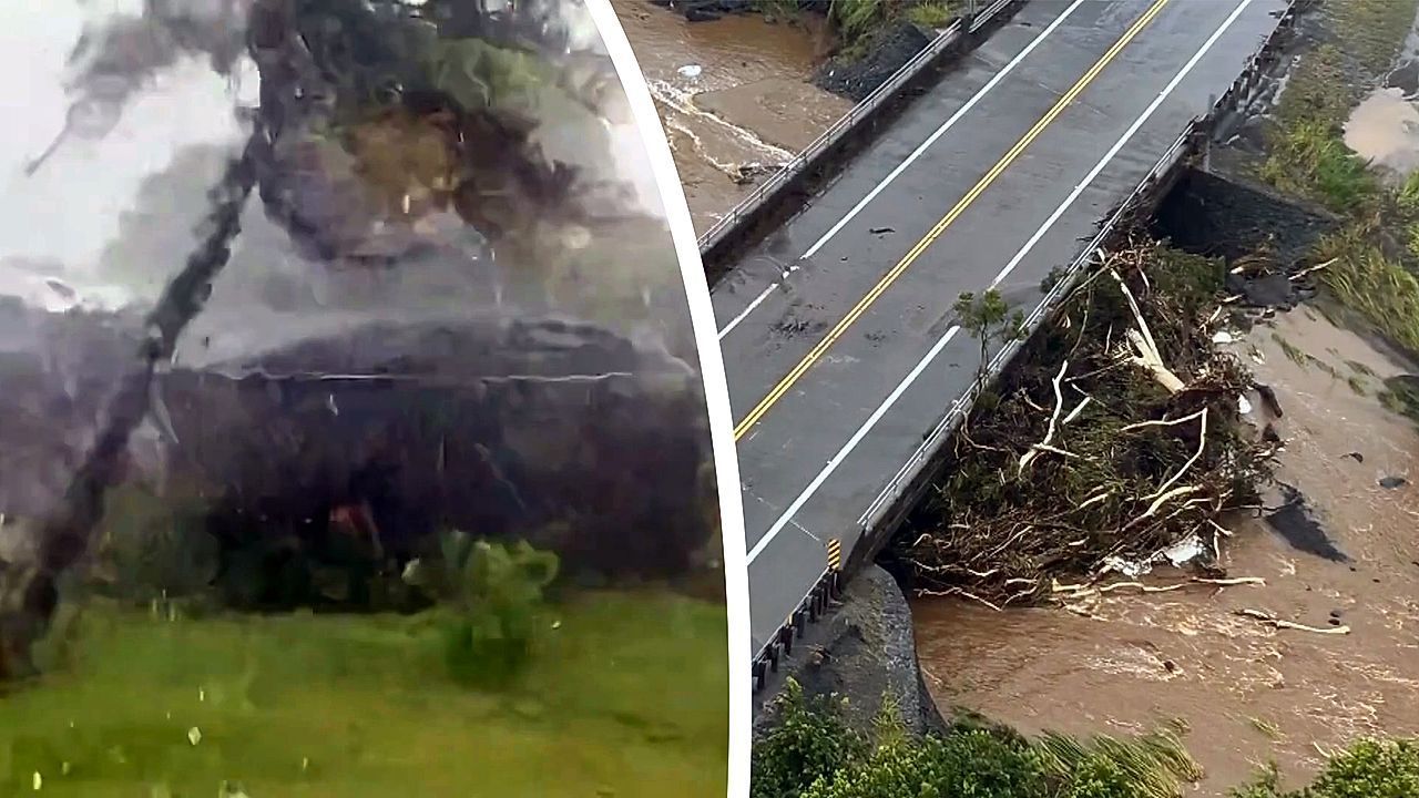 Video: Häuser von Fundamenten gerissen: Eine Tote durch Tropensturm Lala auf Hawaii