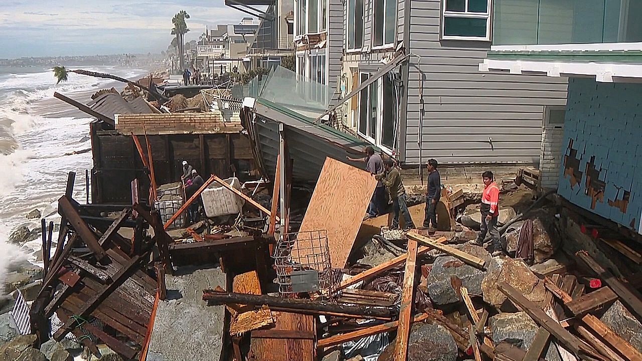 Video: Passage of Hurricane Marie causes severe damage across coast of California