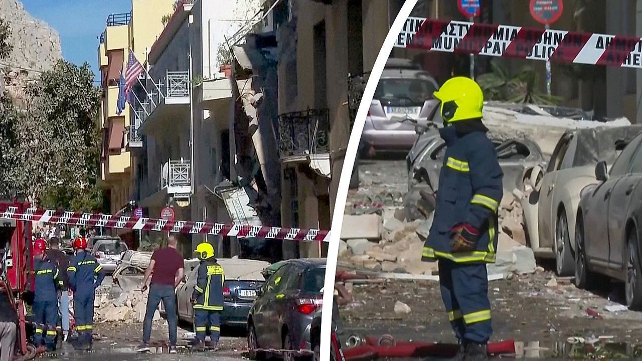 Video: Explosion erschüttert Athen: Gebäude in historischer Altstadt eingestürzt