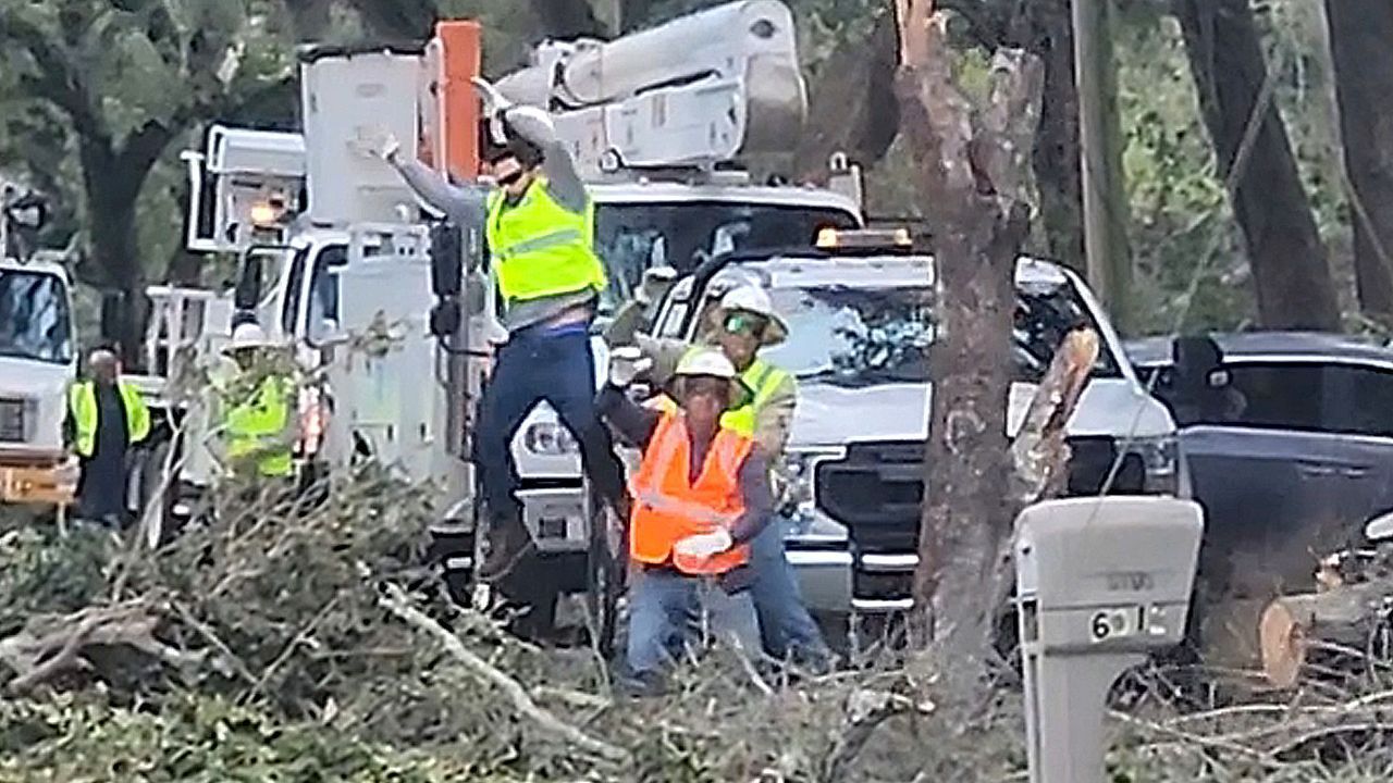 Hurricane Isaias cleanup crew member flung into air by power line