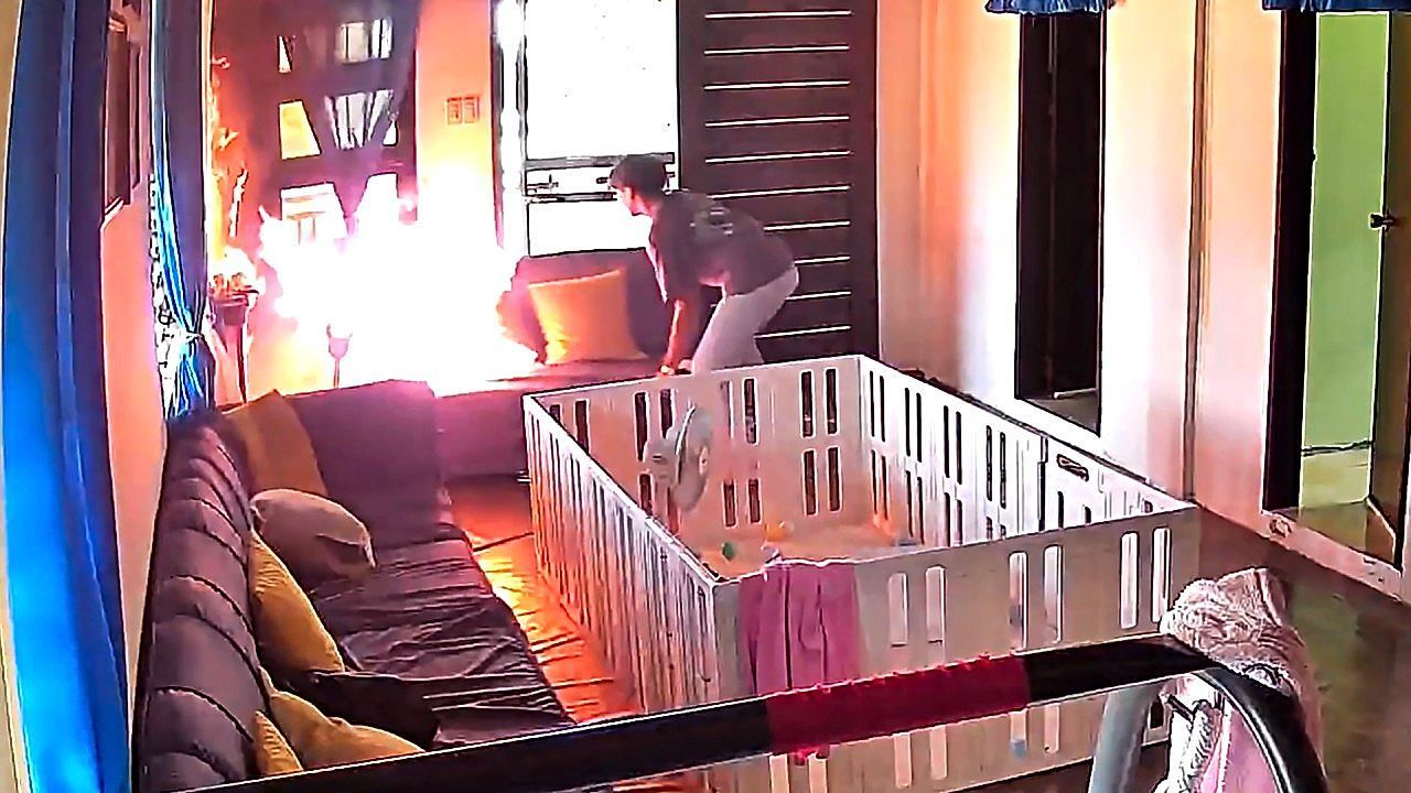 Video: Man's split-second decision that stopped a window fire from engulfing a house