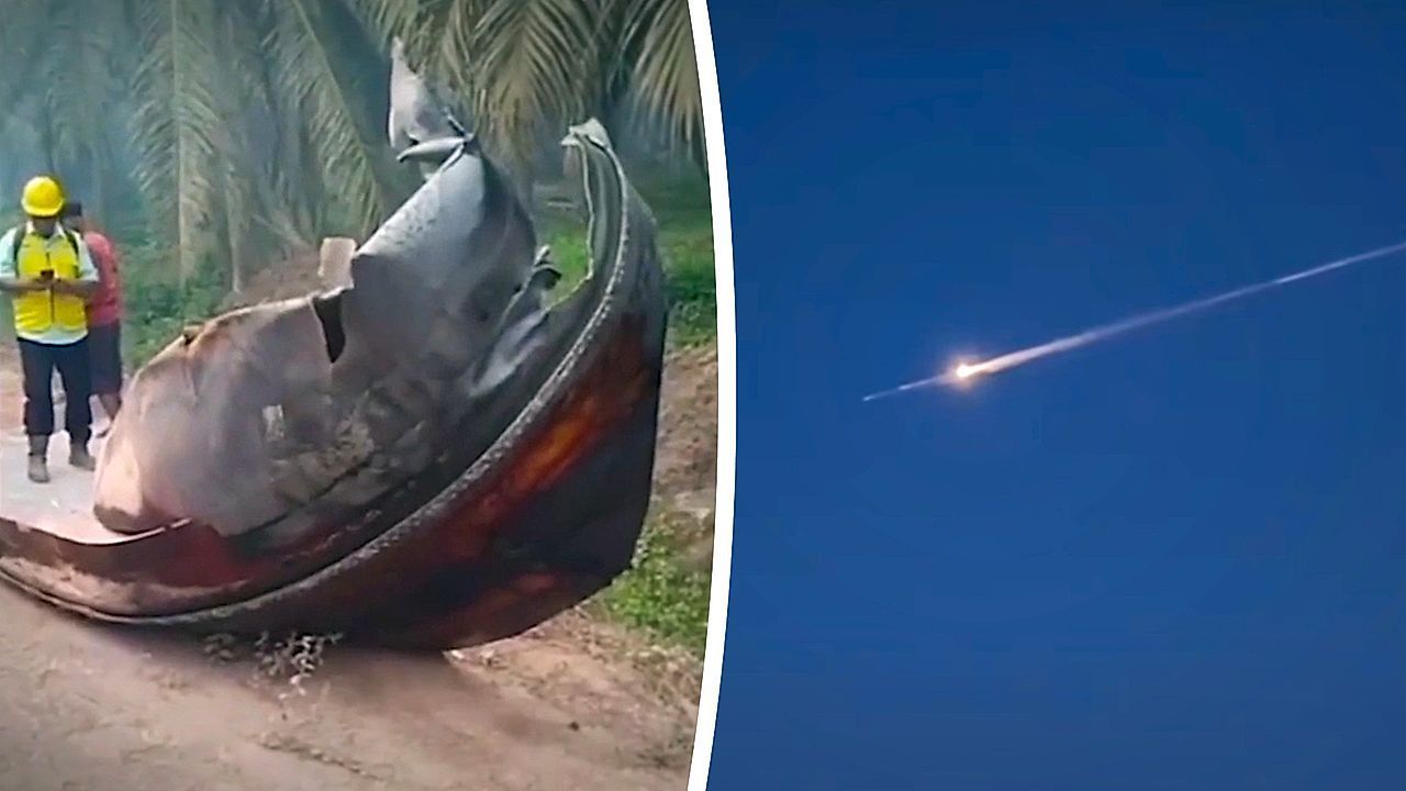 Video: Feuerball am Himmel: Mysteriöses Objekt stürzt auf Plantage in Indonesien