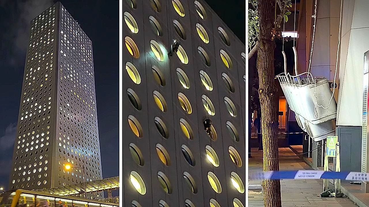 Two workers stuck 30 storeys up for two hours after Hong Kong gondola fails