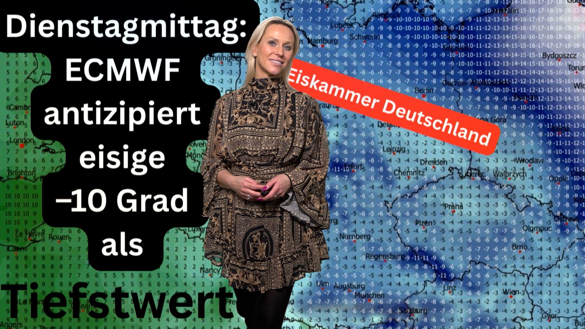 Video: Modell-Spinnerei?! Eisloch über Europa: ECMWF sieht bis –10 Grad am Dienstagmittag-wie kalt wird’s?