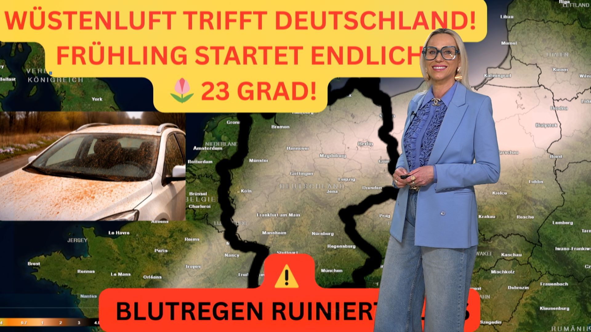 Video: BLUTREGEN ALARM! Wüstenluft aus der Sahara bringt dreckigen Regen und trübt den Frühlingsstart
