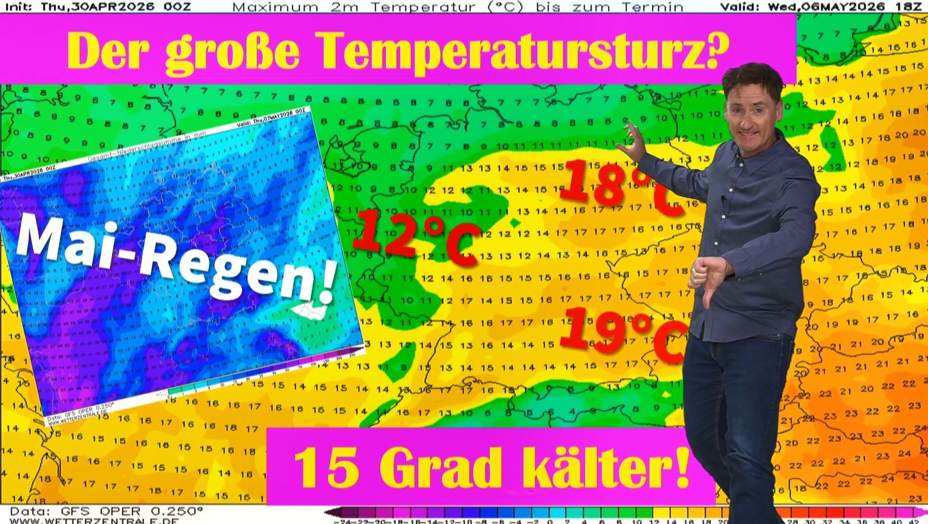 Video: Wettersturz! An DIESEM Tag rauschen wir in den Keller – so viel Regen kommt