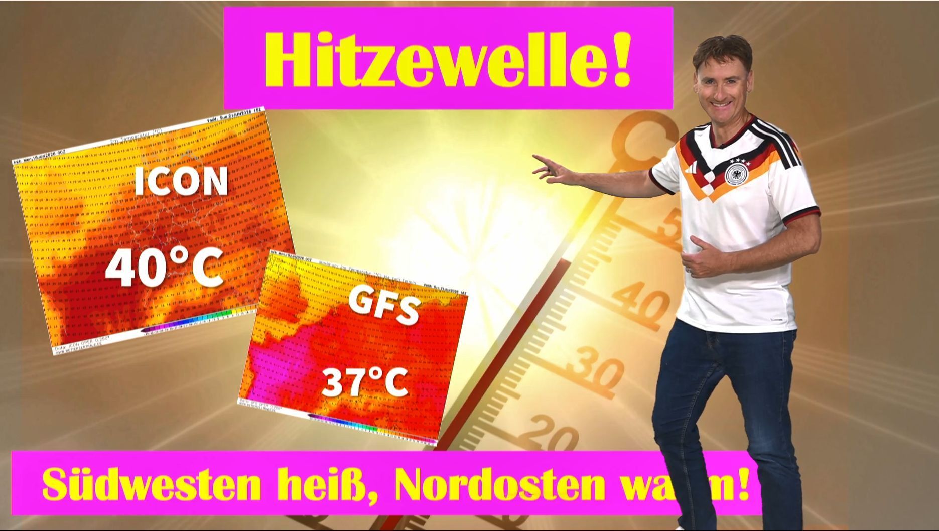Video: Extremhitze macht sich auf den Weg nach Deutschland: DWD-Modell ICON rechnet mit 40°C zum Sommerstart!