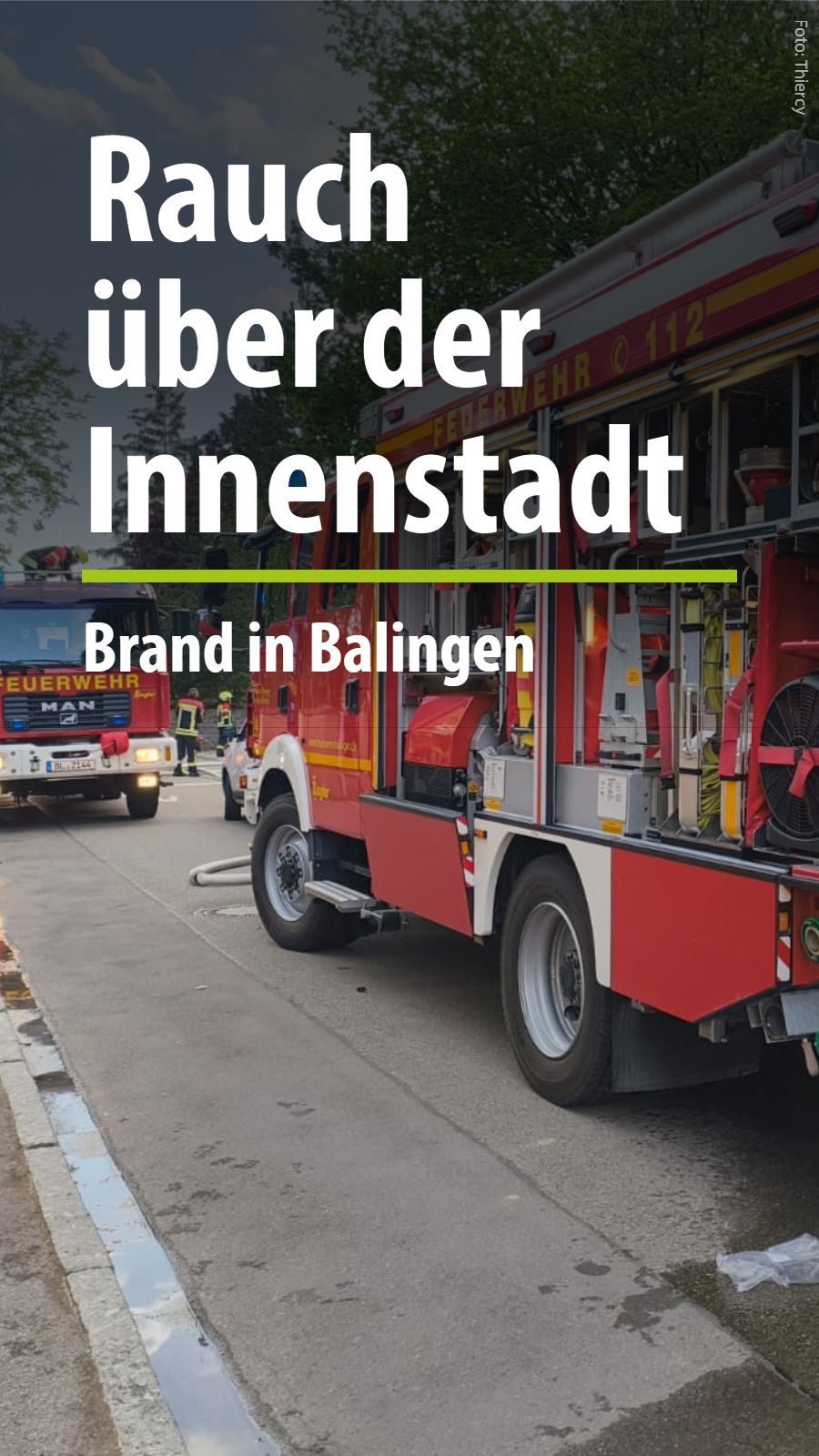 Brand in Balingen: Rauch über der Innenstadt - zwölf Bewohner kurzzeitig evakuiert