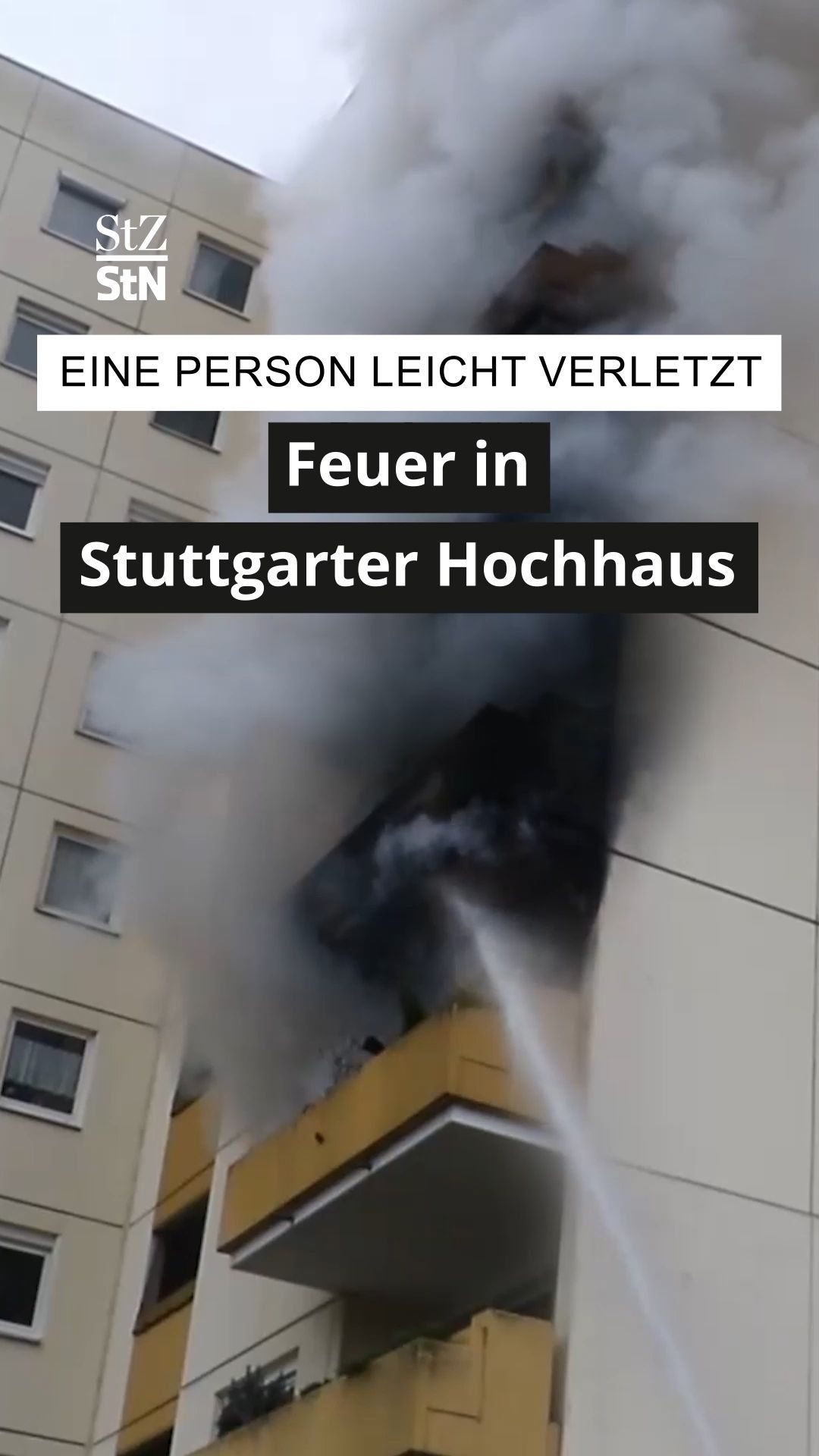 Video: Feuer in Stuttgarter Hochhaus – eine Person leicht verletzt