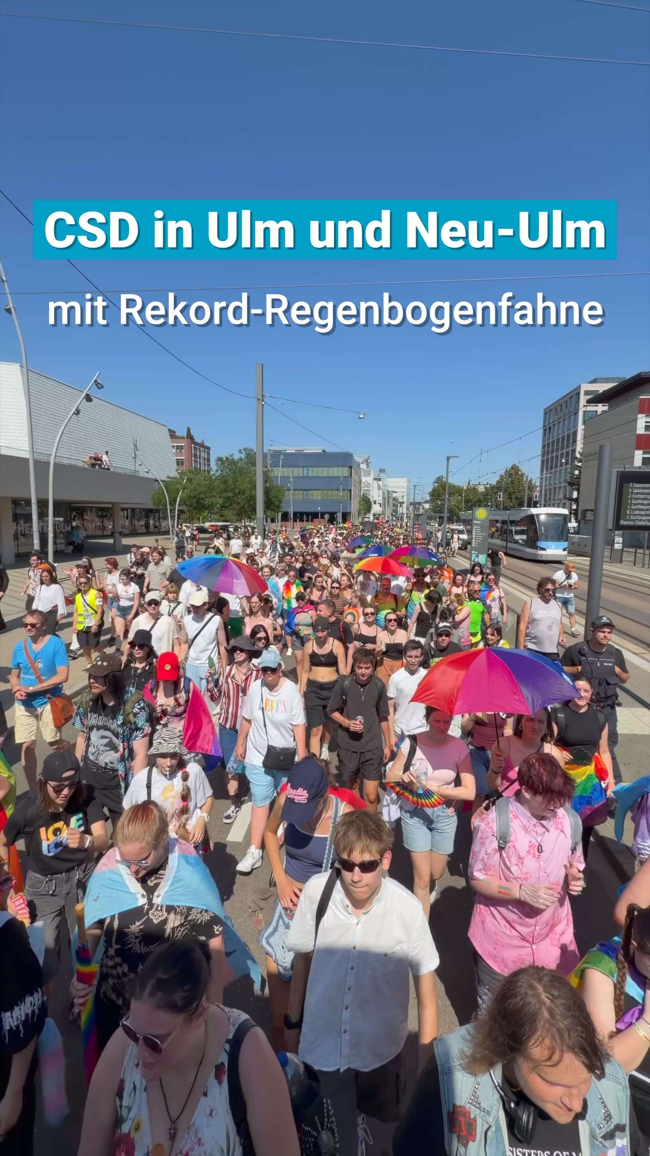 Video: CSD in Ulm und Neu-Ulm mit Rekord-Regenbogenfahne