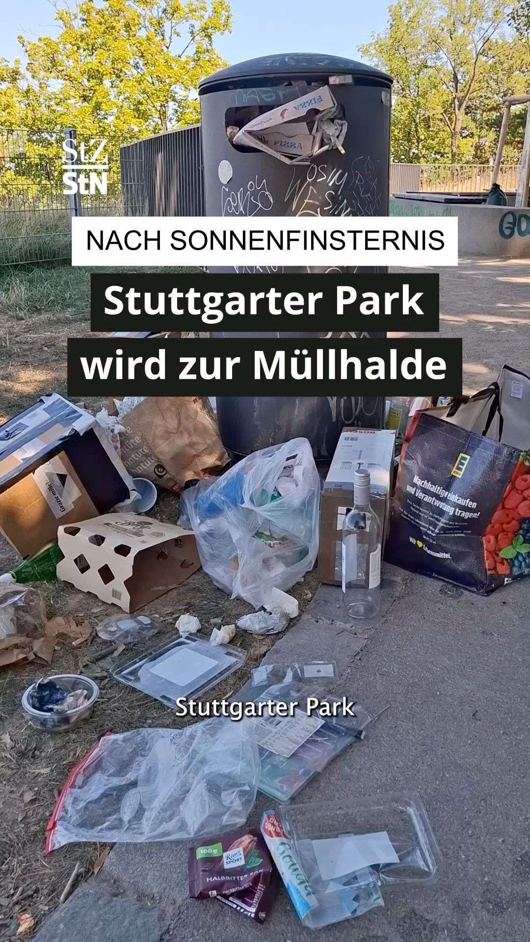 Video: Stuttgarter Park wird zur Müllhalde