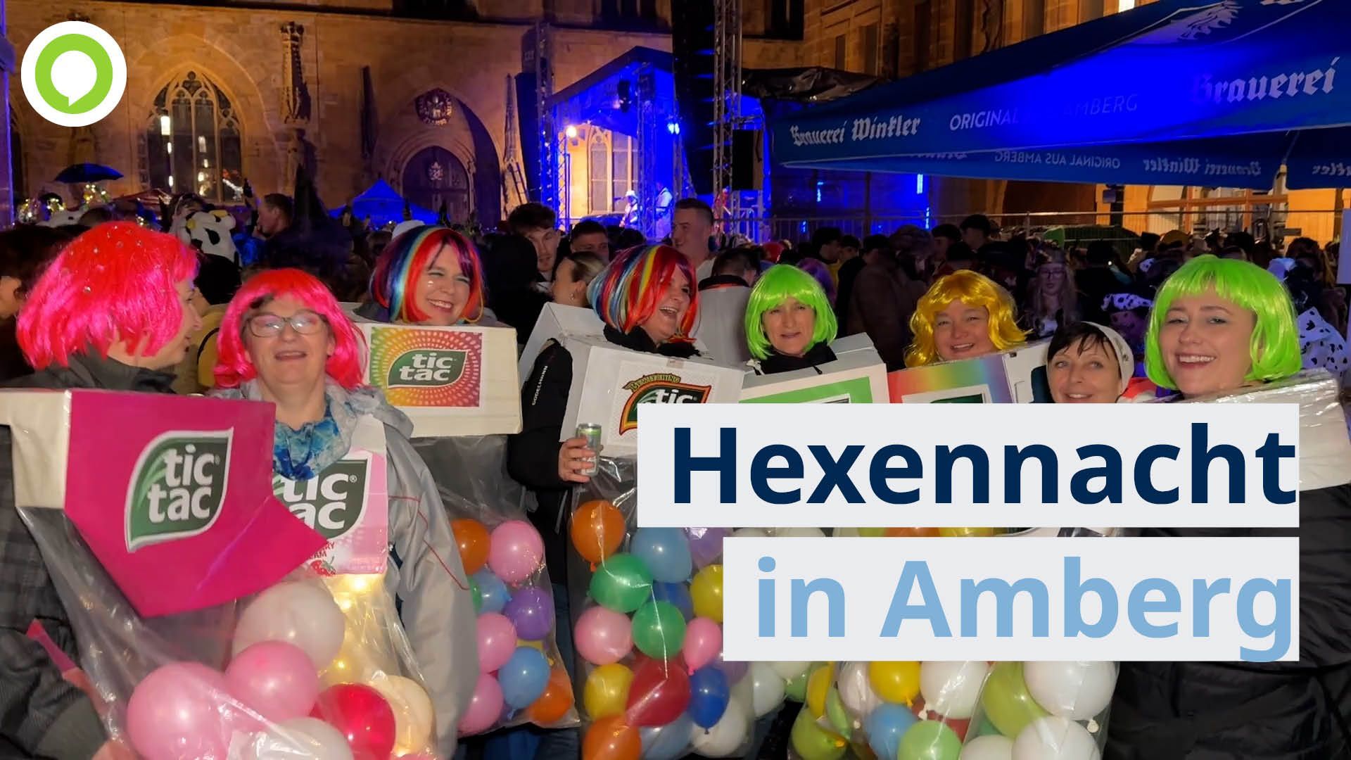 Video: Hexennacht in Amberg: Die Besucher stürmen trotz Regen den Marktplatz