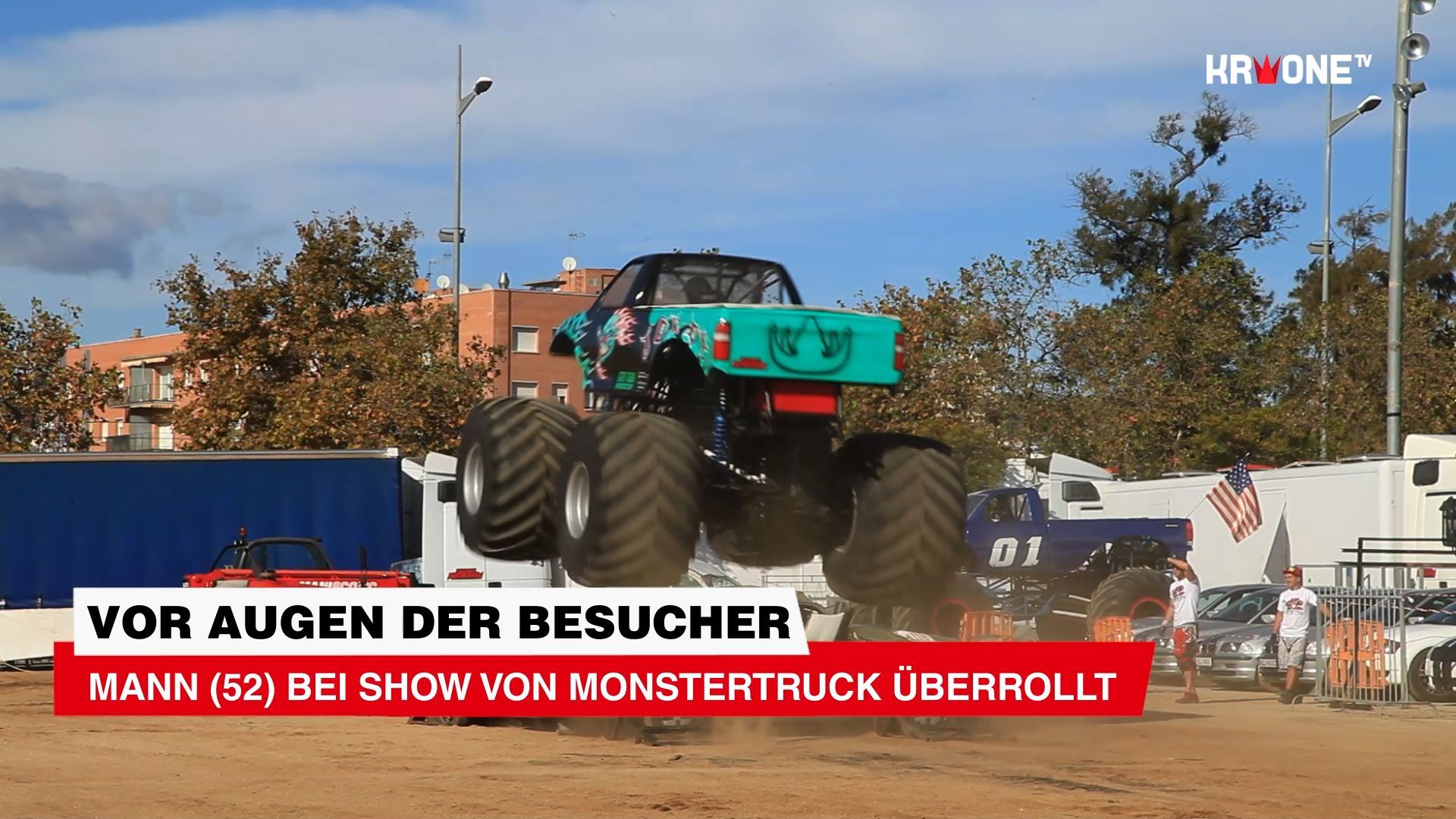 Video: Mann (52) bei Show von Monstertruck überrollt