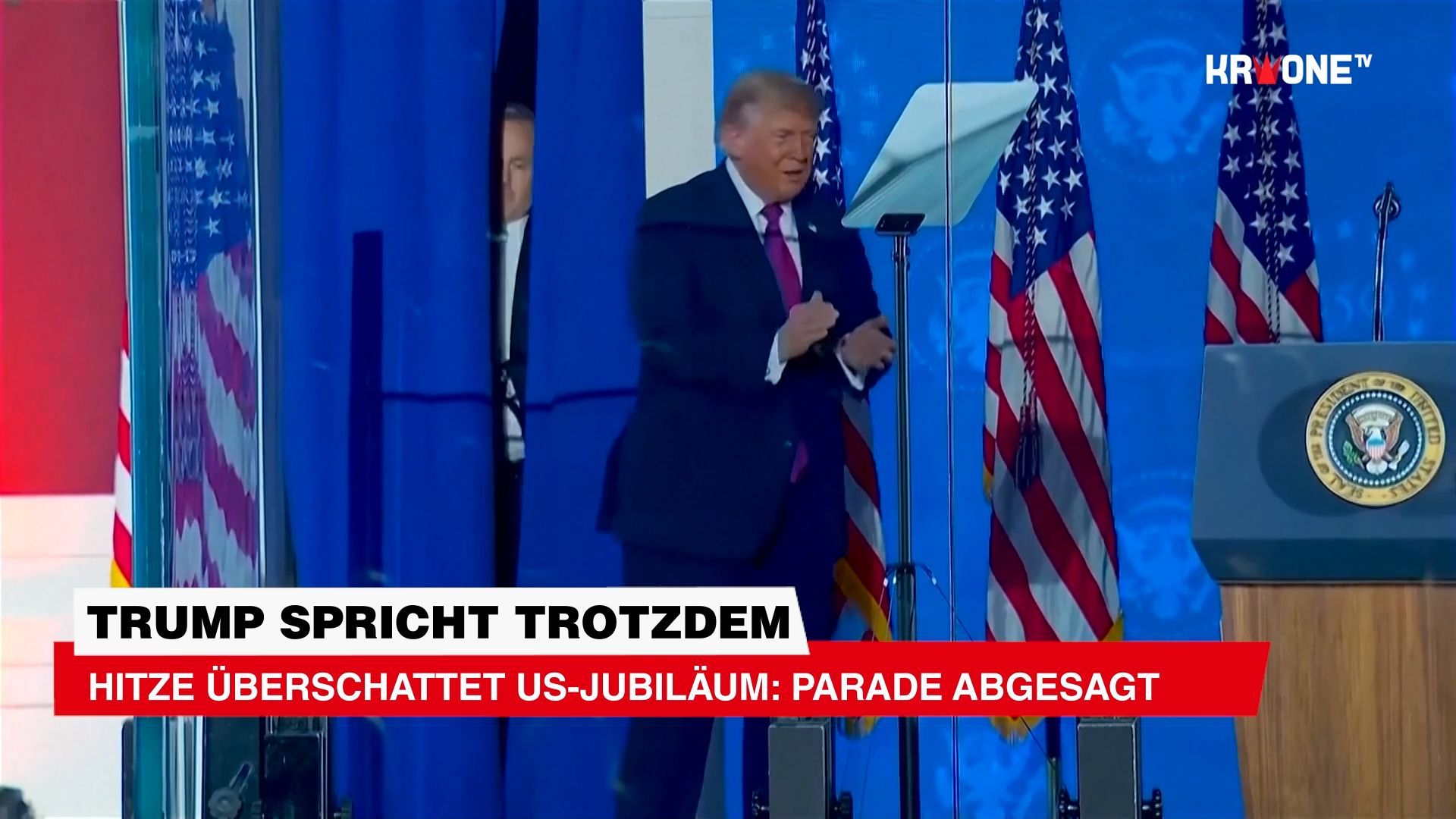 Video: Trump spricht trotzdem Hitze überschattet US-Jubiläum: Parade abgesagt
