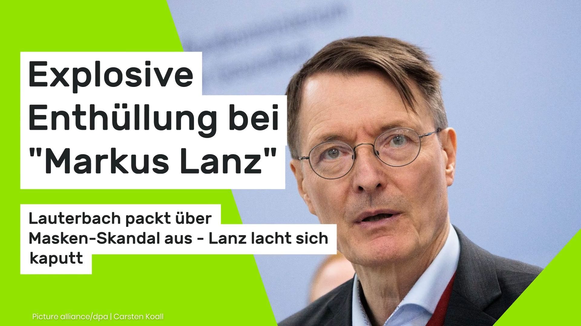 Explosive revelation on ZDF: Lauterbach reveals Mask Scandal